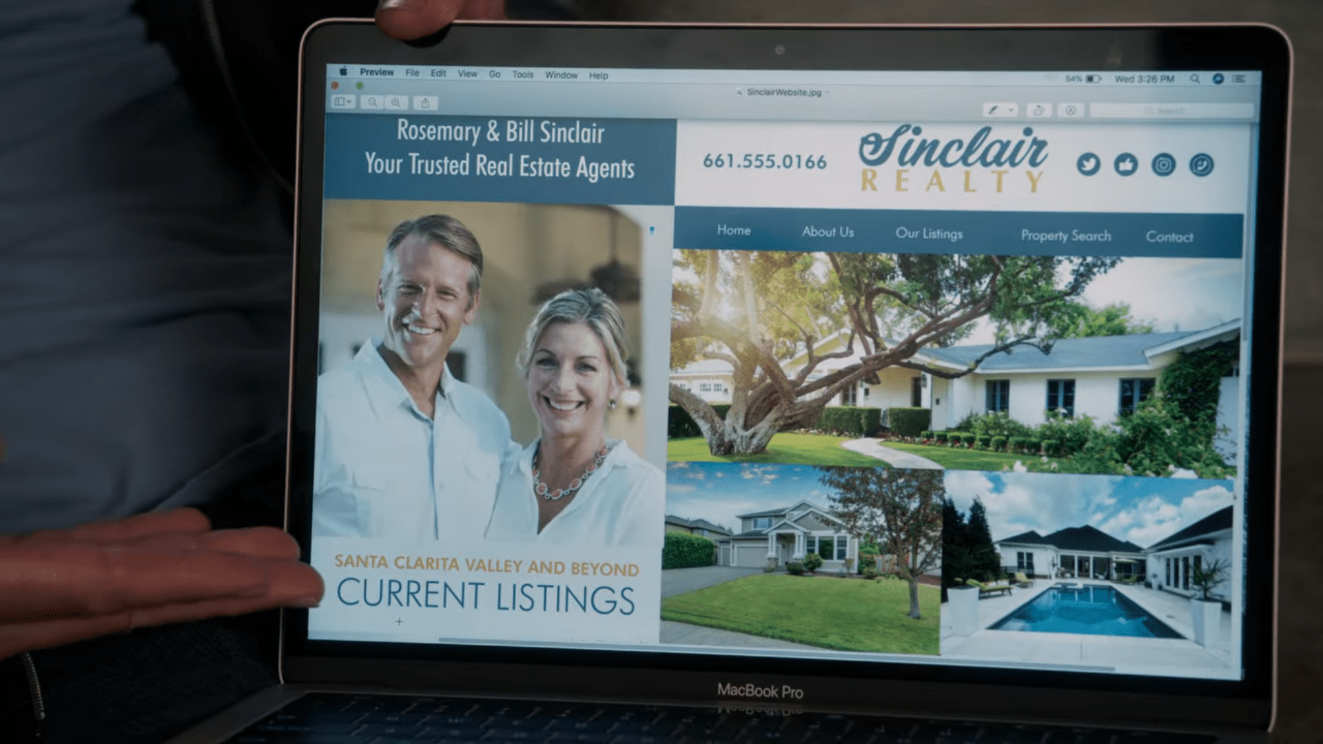 [Santa Clarita Diet S03E02] The "Sinclair Realty" website is a JPG