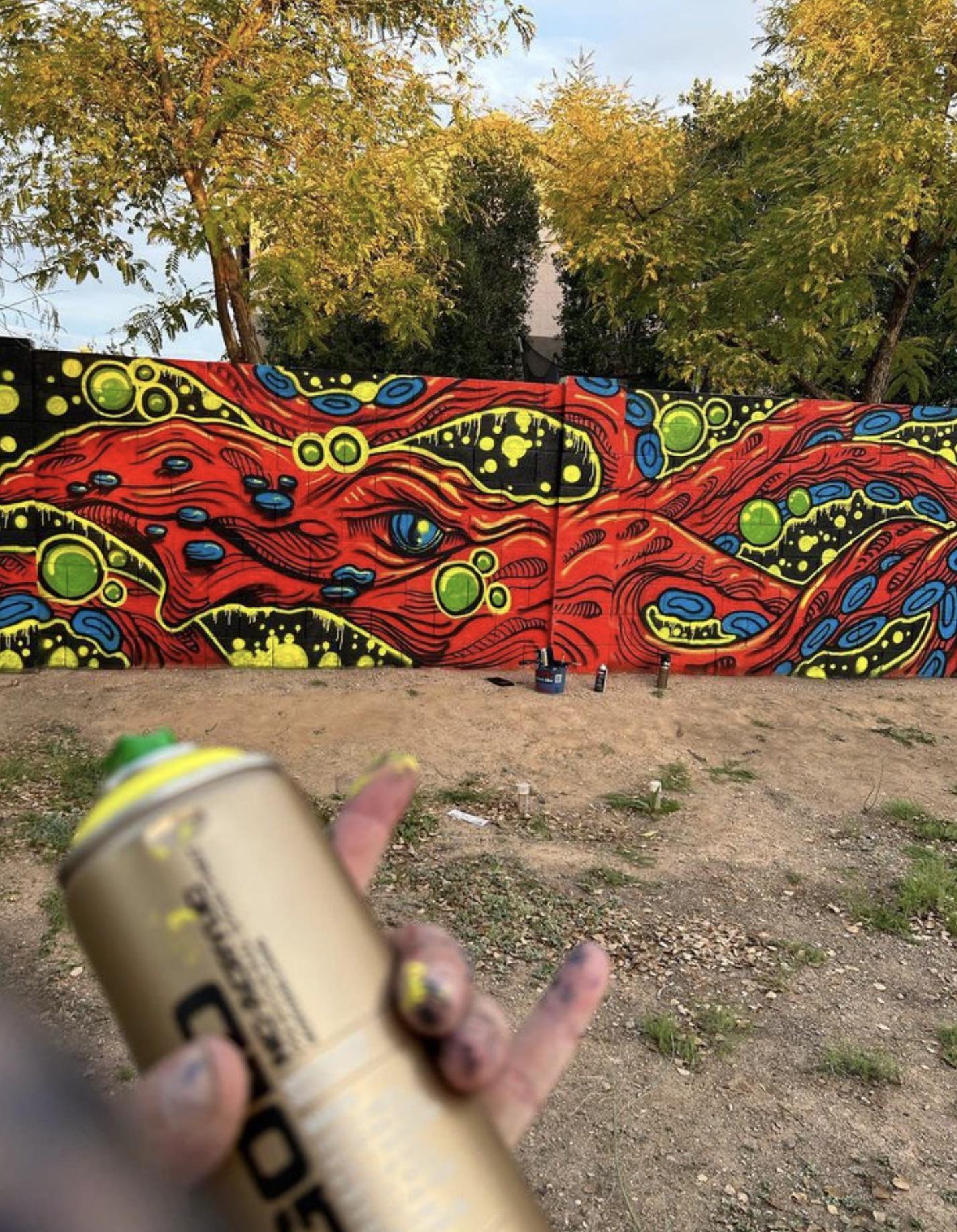 1 day into my first ever spray paint mural! r/BeAmazed