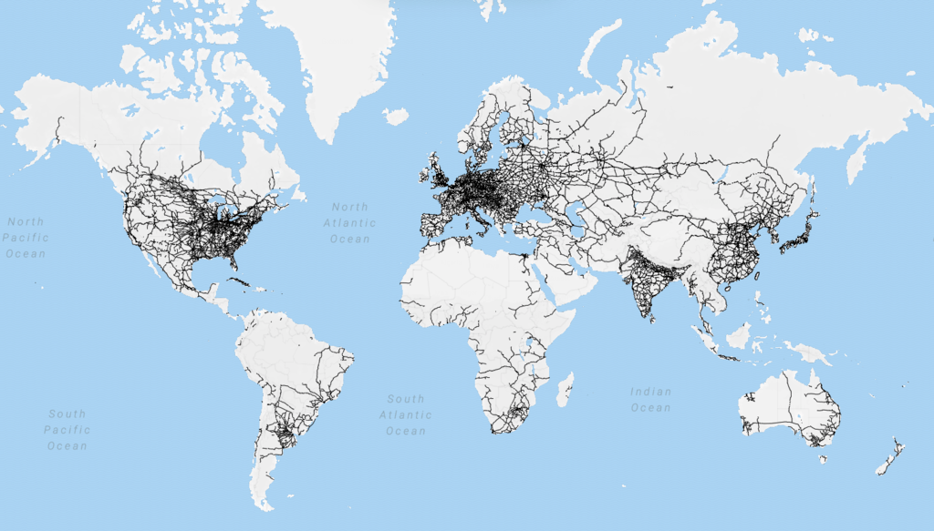 Map of the world's railway network. r/MapPorn