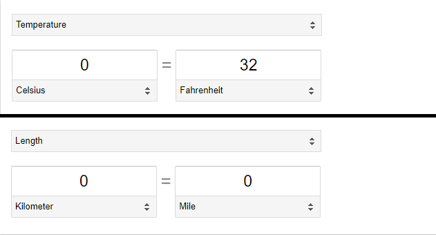 0 degrees celsius is equal to 32 fahrenheit, but 0 kilometers is equal