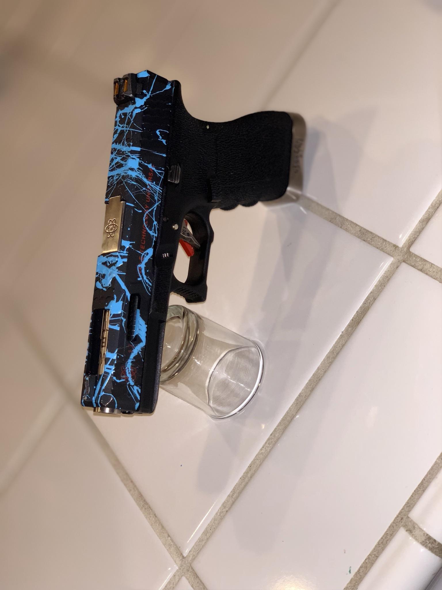 I splatter painted my glock r/airsoft