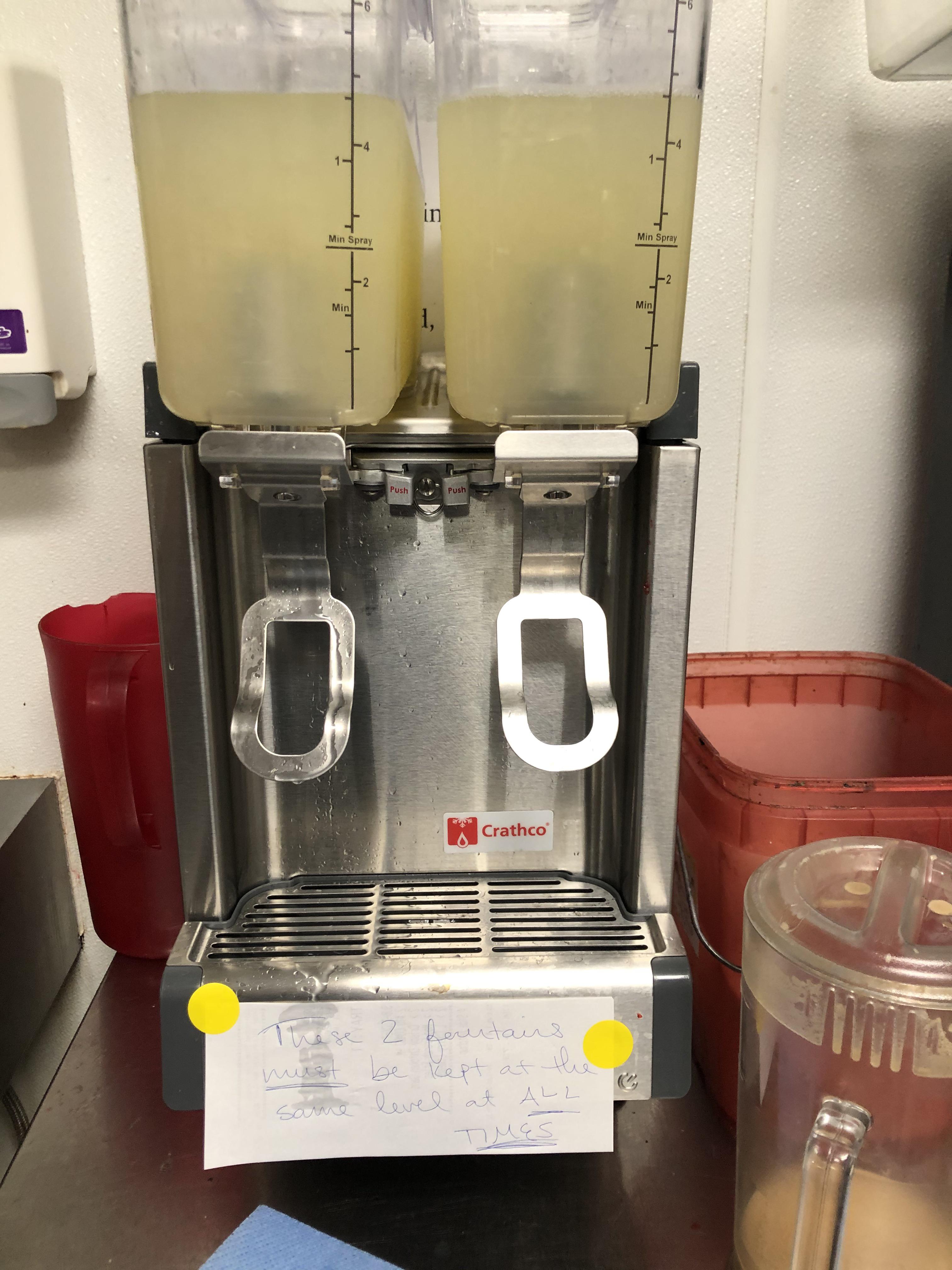 A vandalised lemonade fountain r/MildlyVandalised