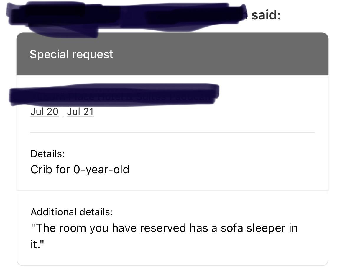 Hotel advertised free cribs, so I requested one for my baby… r/mildlyinfuriating