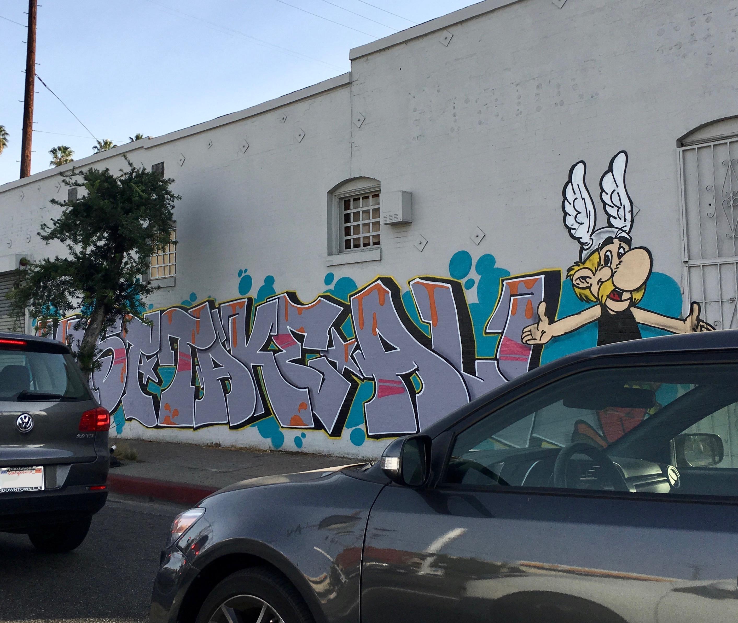 Asterix the Gaul street art spotted at Normandie and Washington LosAngeles