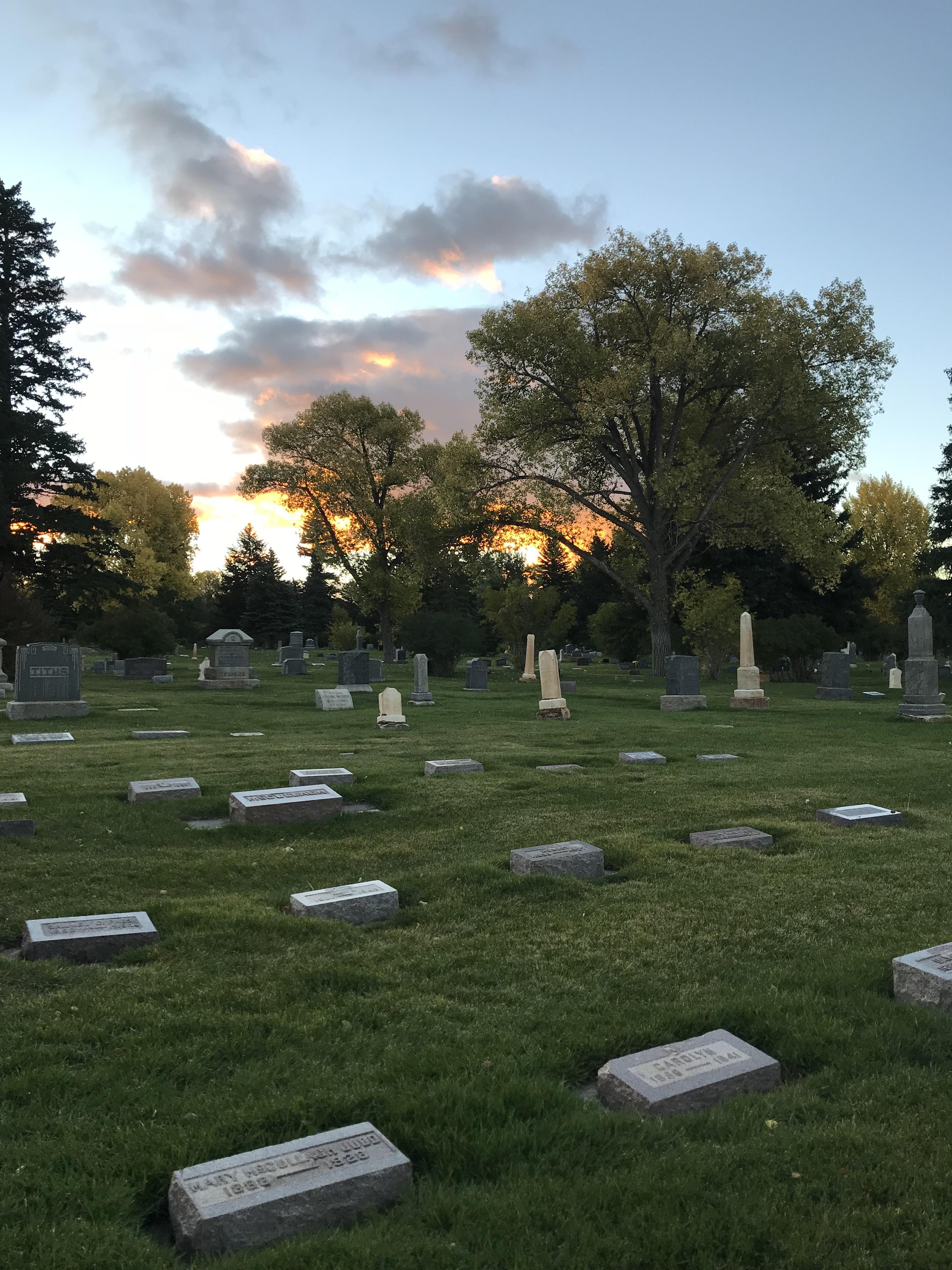 This morning at work. Greenhill cemetery in Laramie, Wyoming. r