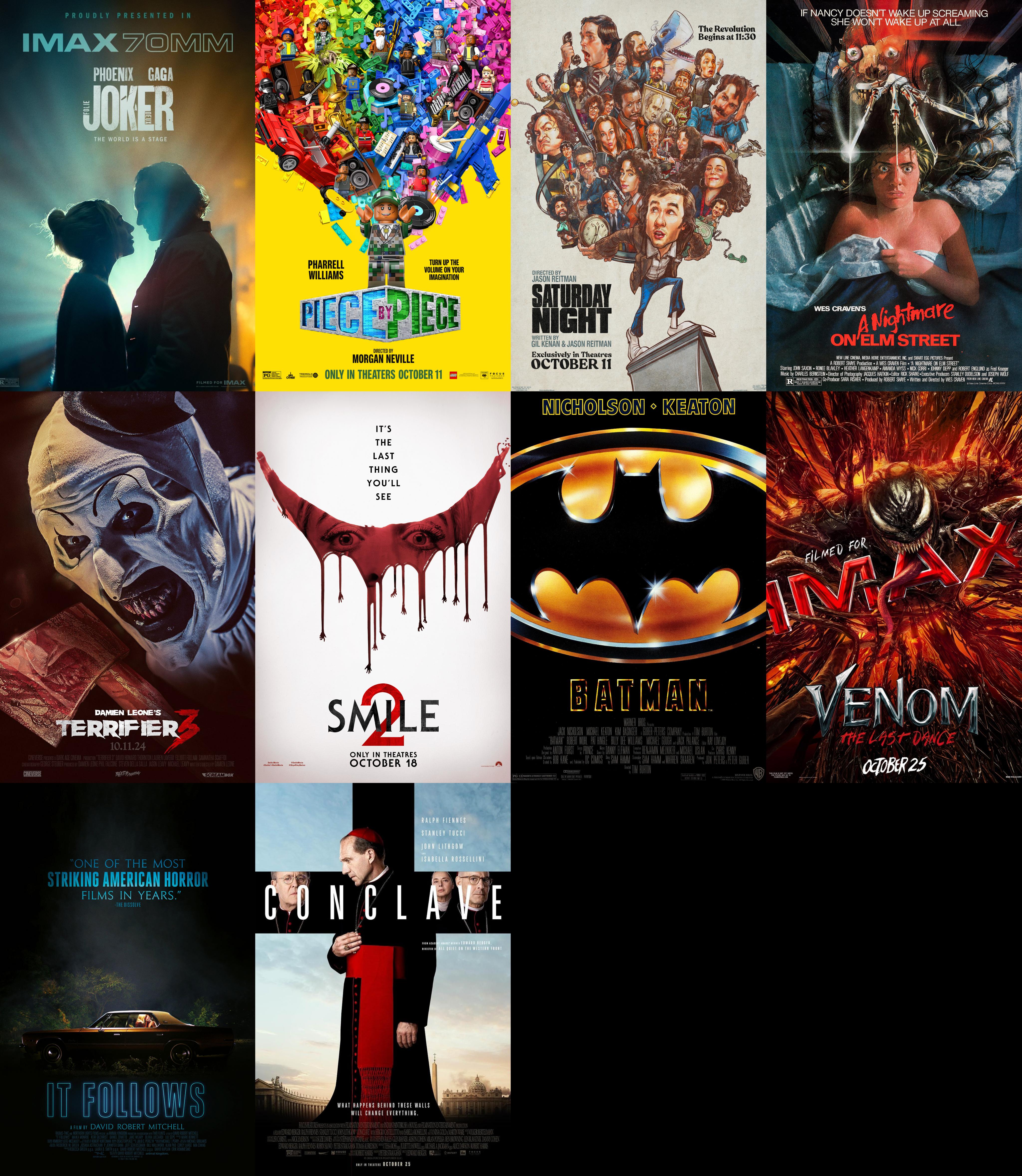 How many films did you see in theaters in October 2024? I ended the month with 10. r/boxoffice How many films did you see in theaters in October 2024? I ended the month with 10. r/boxoffice