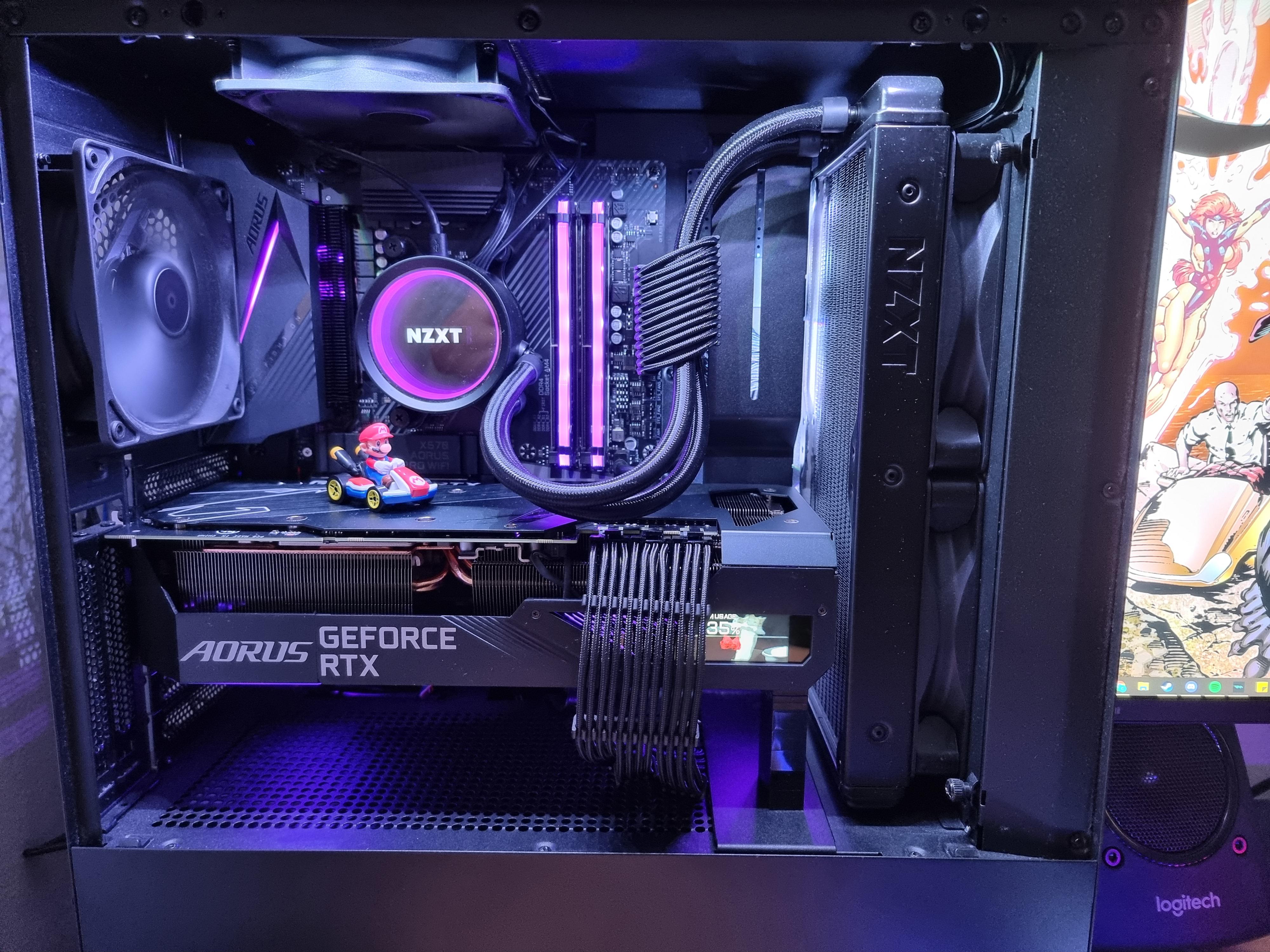 Just got sleeved cables for my build. Really adds a lot. r/NZXT