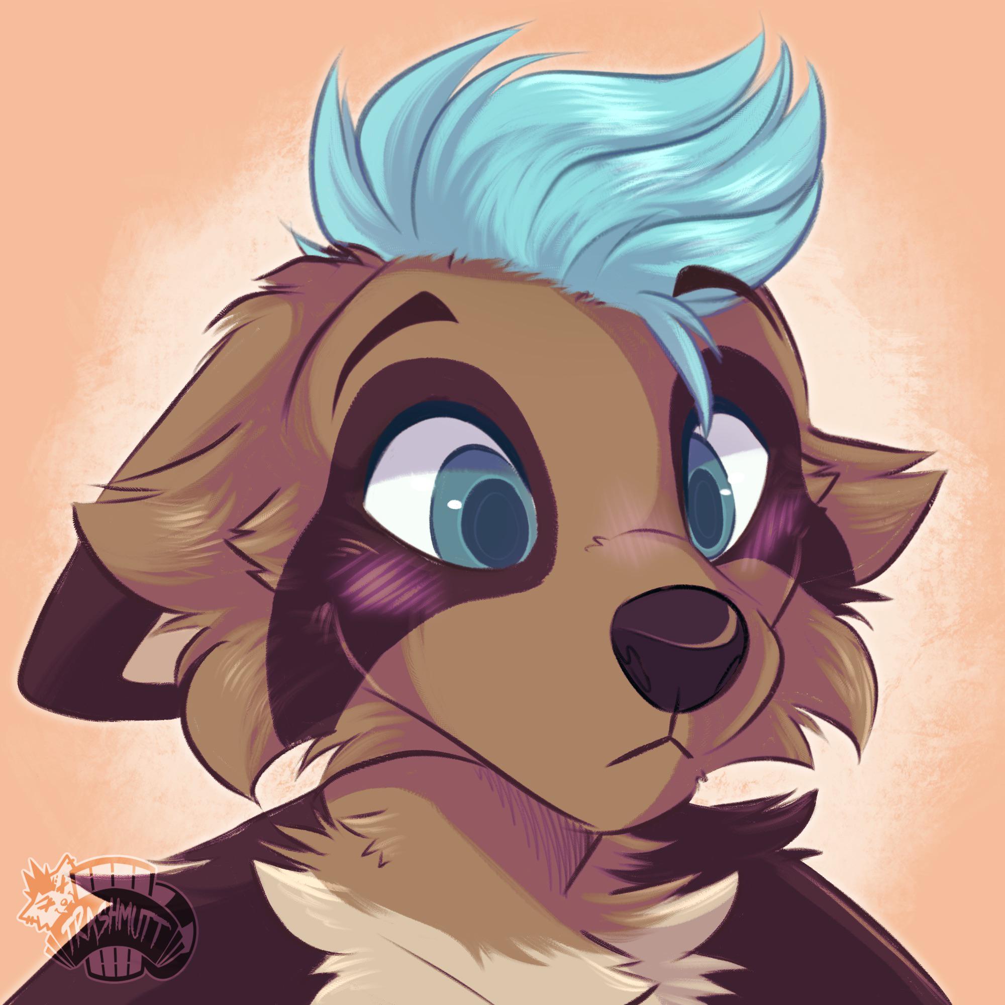 Blushing Raccoon (Art by me TrashmuttArt on Twitter) r/furry