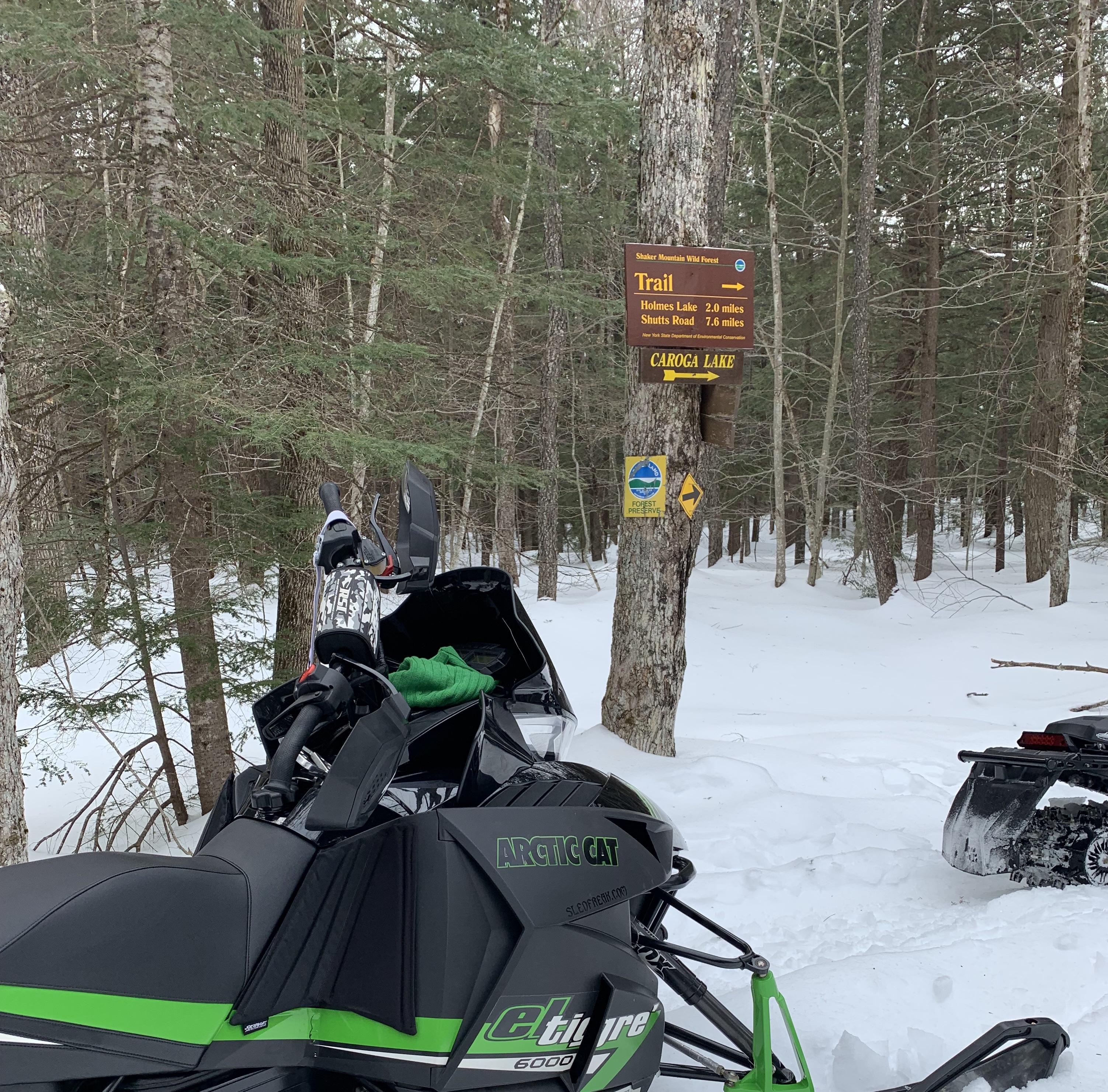 Caroga Lake NY I love being in the woods r/snowmobiling