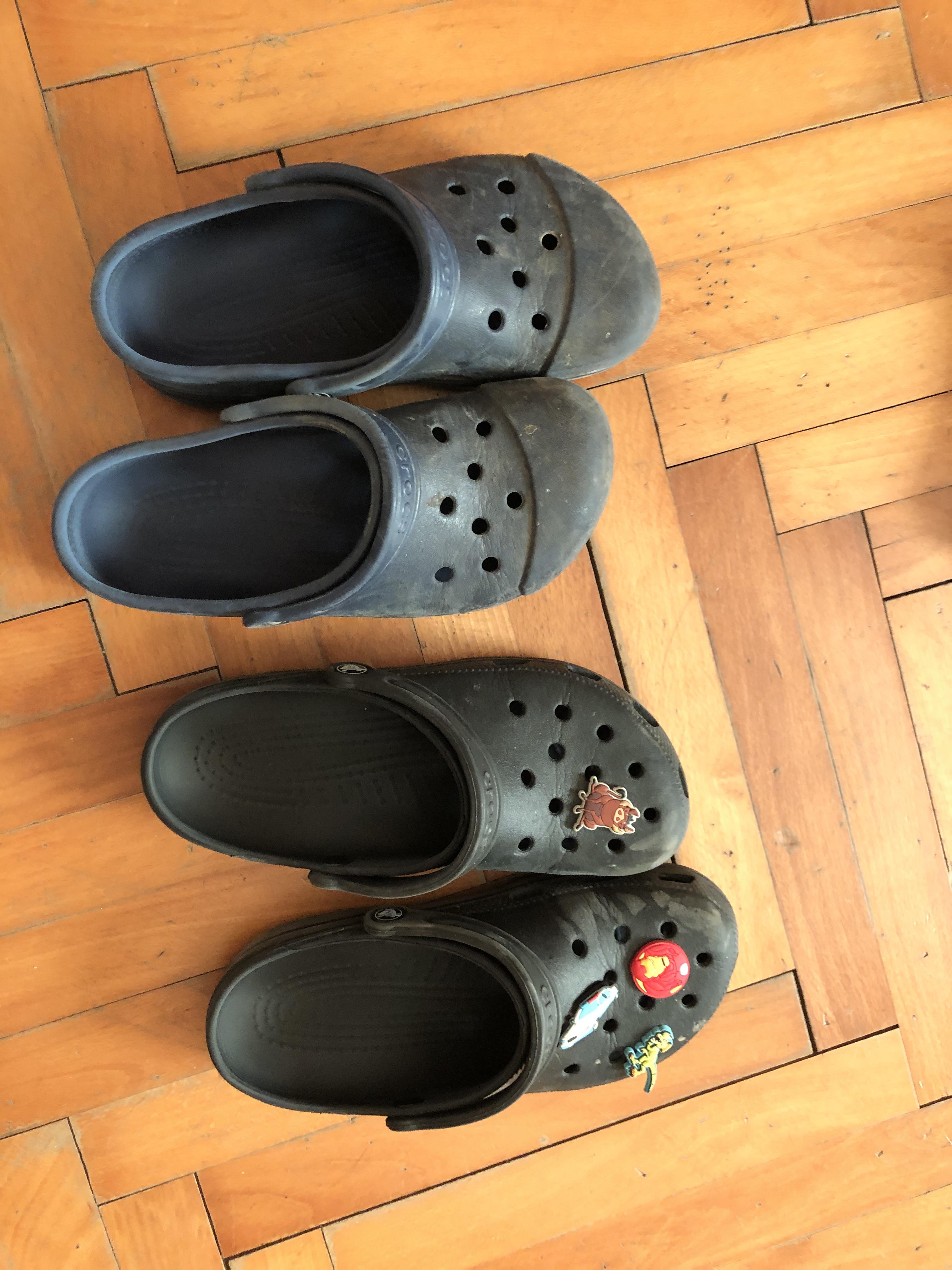 A pair of original crocs which my mom bought back in 2003 for around 90