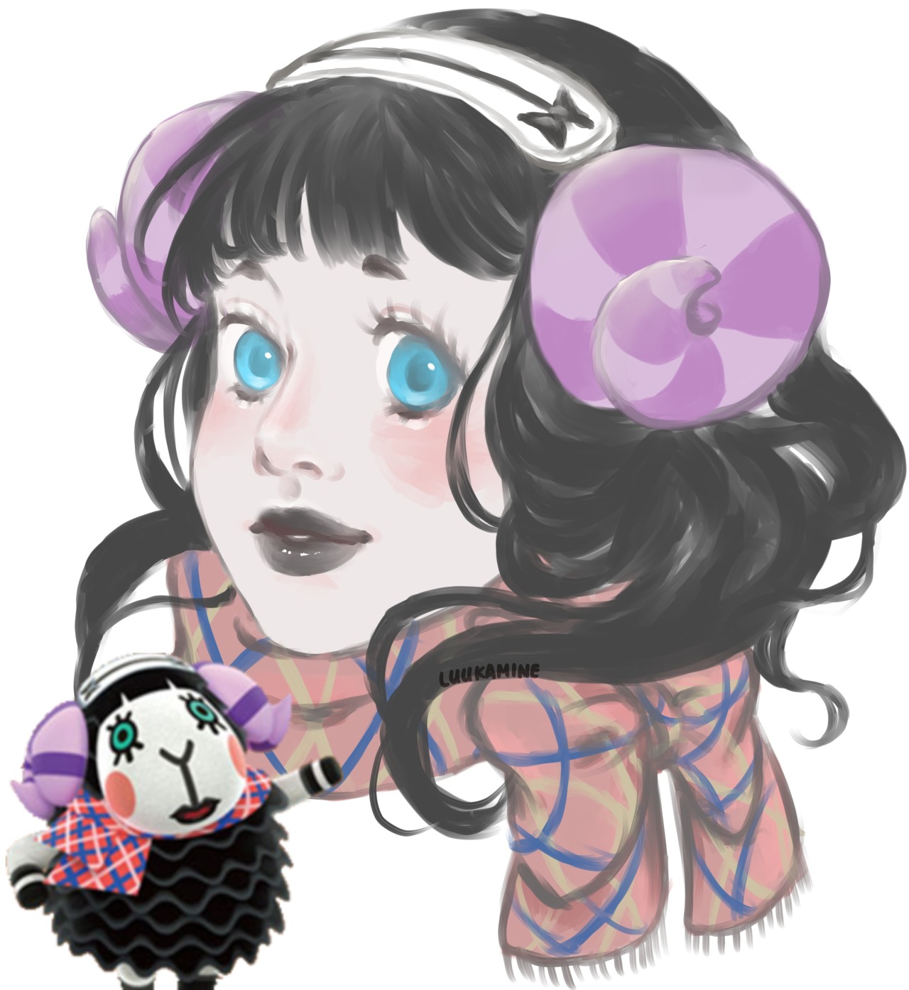 Just sharing my quick painting of our goth sheep as a human!♡ r