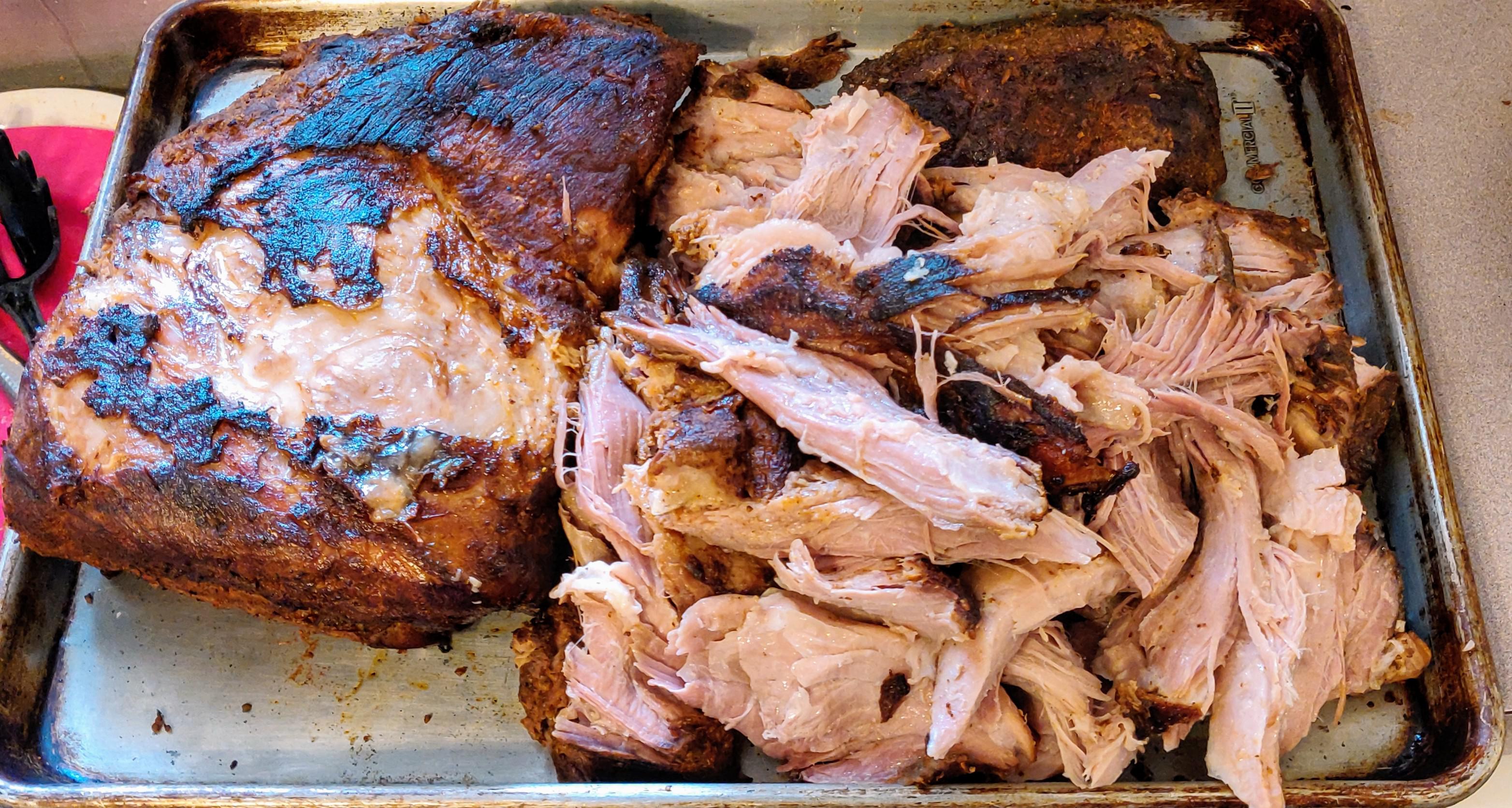Hickory smoked sous vide pork shoulder. Smoked for 3 hours at 145 and