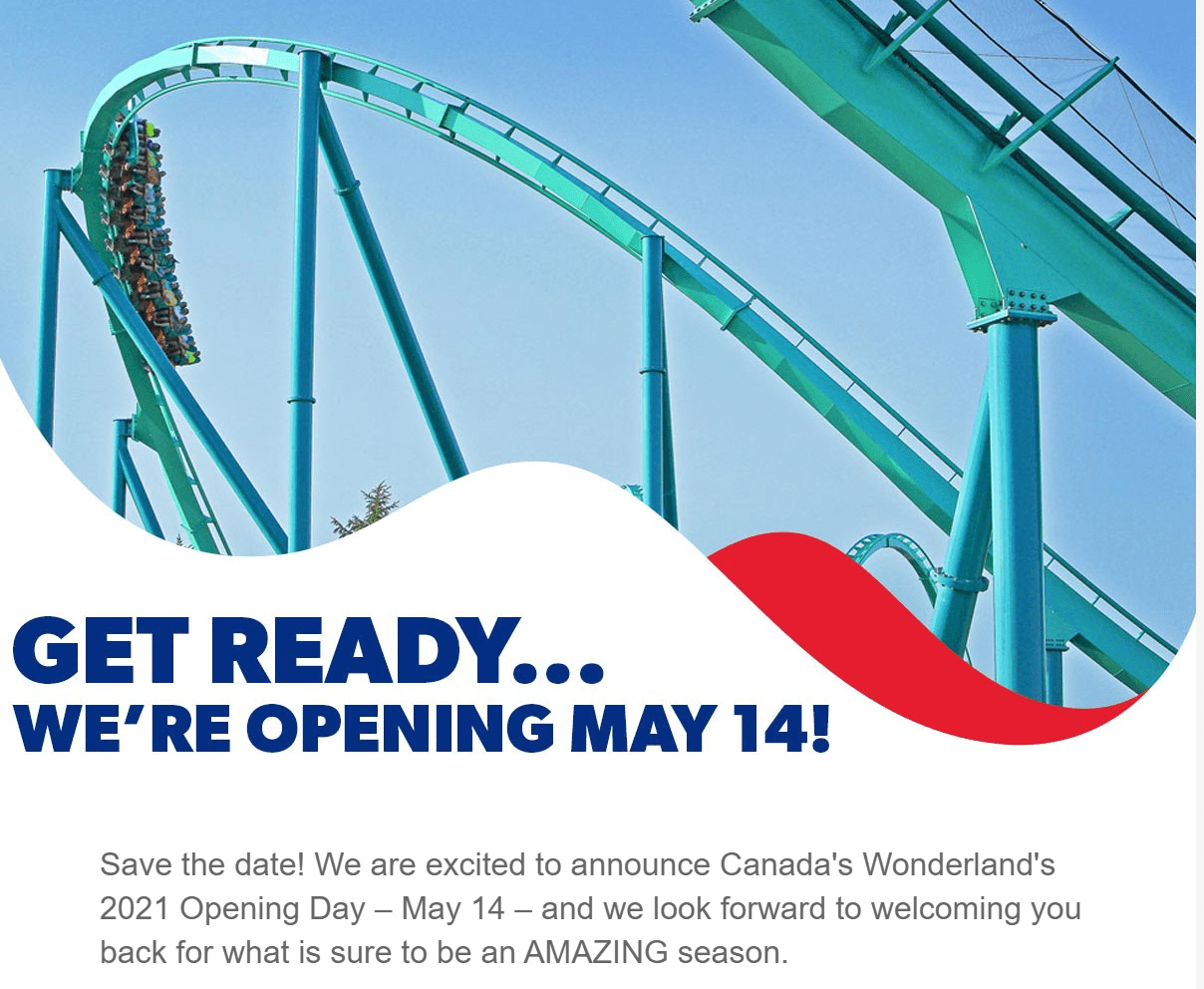 Canada's Wonderland has announced it will open on May 14th r/toronto