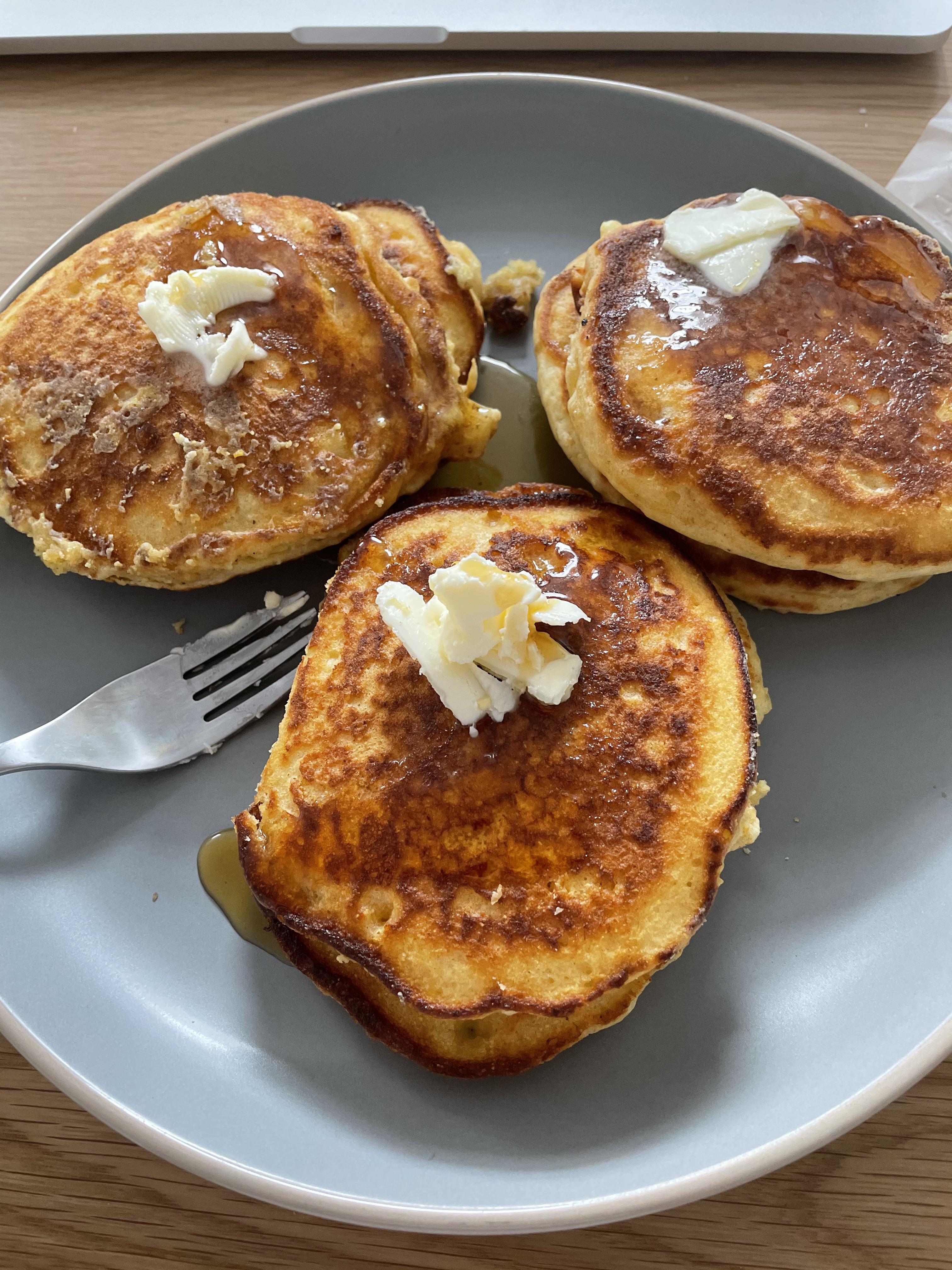 [Homemade] Cornmeal Pancakes r/food
