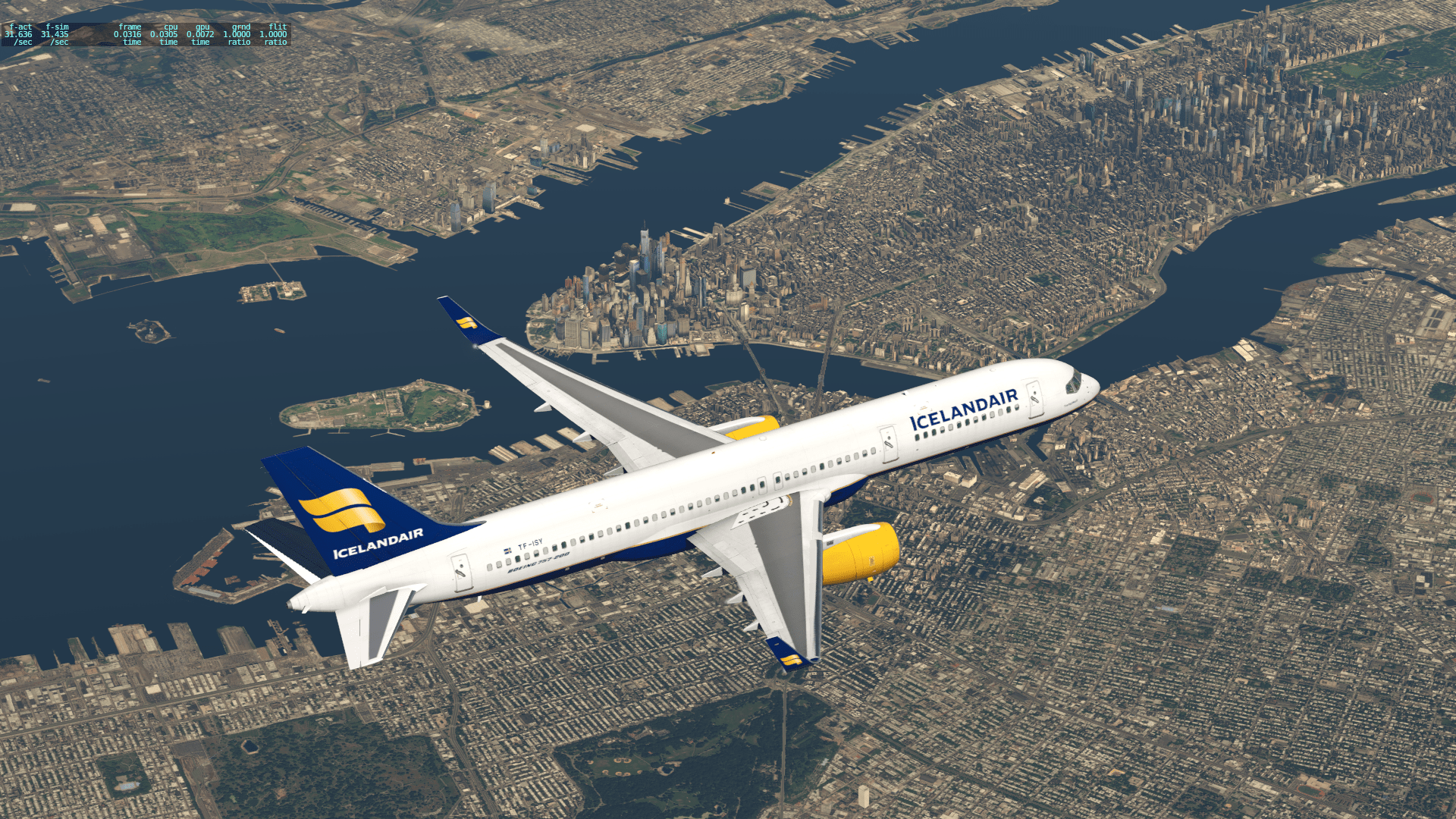 Icelandair above NYC r/flightsim