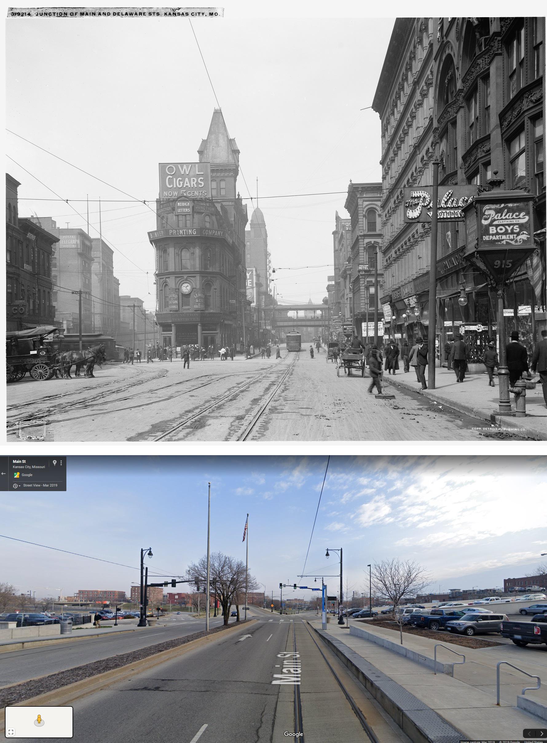 Kansas City, MO, USA before and after urban renewal. r