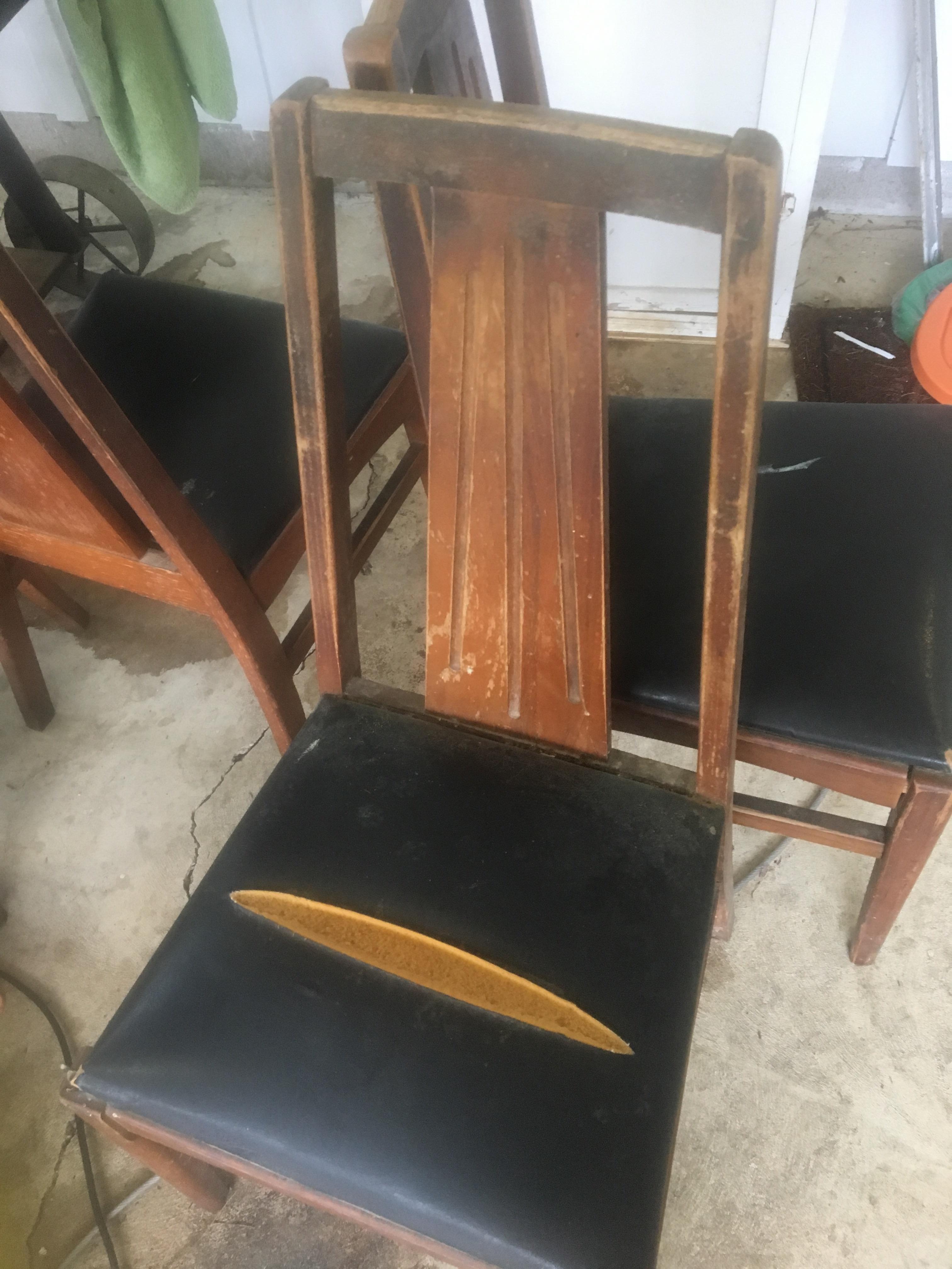 Tips to refinish the wood on these dining chairs? Supposedly it’s