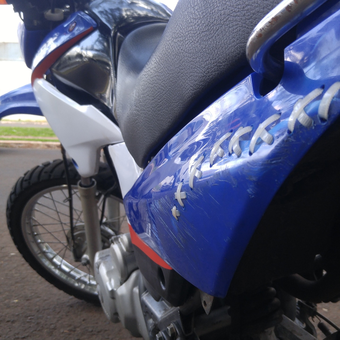 Drift stitches, temporary solution. r/motorcycles