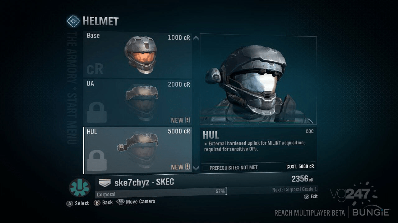 Some Reach helmets had variants that applied all attachments at once; a
