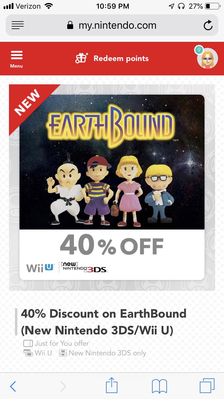 MyNintendo finally gave me a discount on what I was looking for r