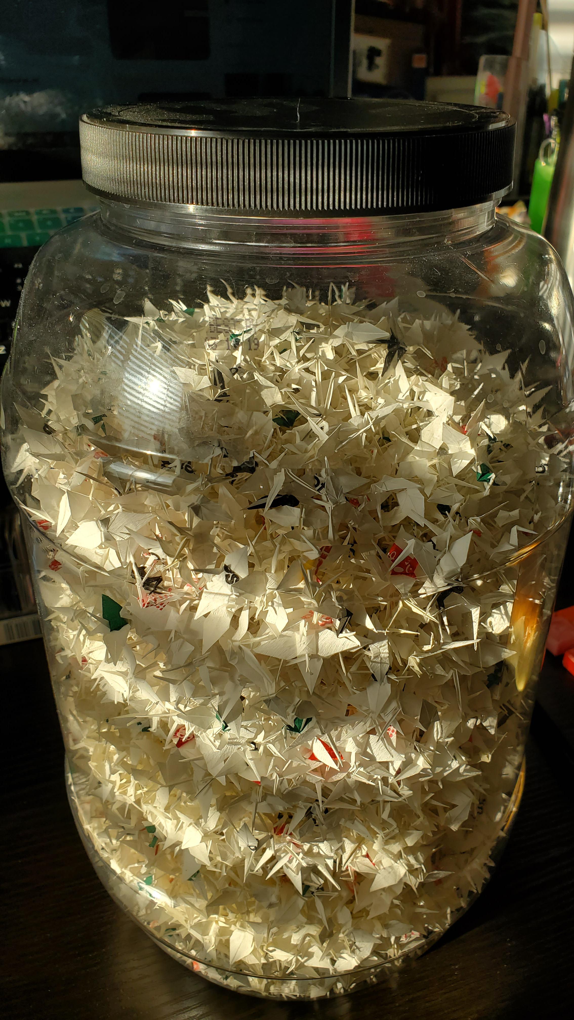 8935 cranes and counting! All made from straw wrappers I save when I go out to eat. r/origami