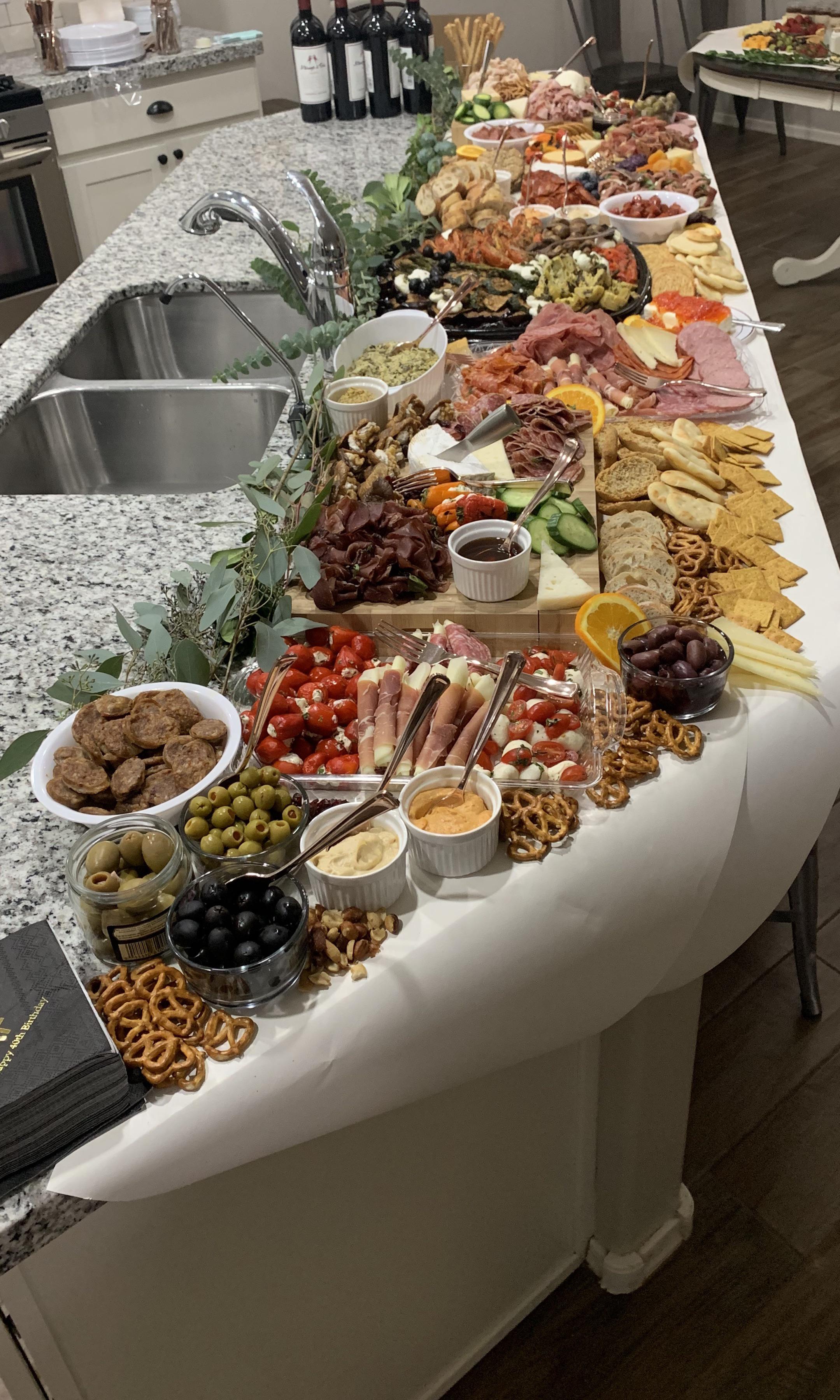 The grazing table at my birthday party this evening. r/FoodPorn