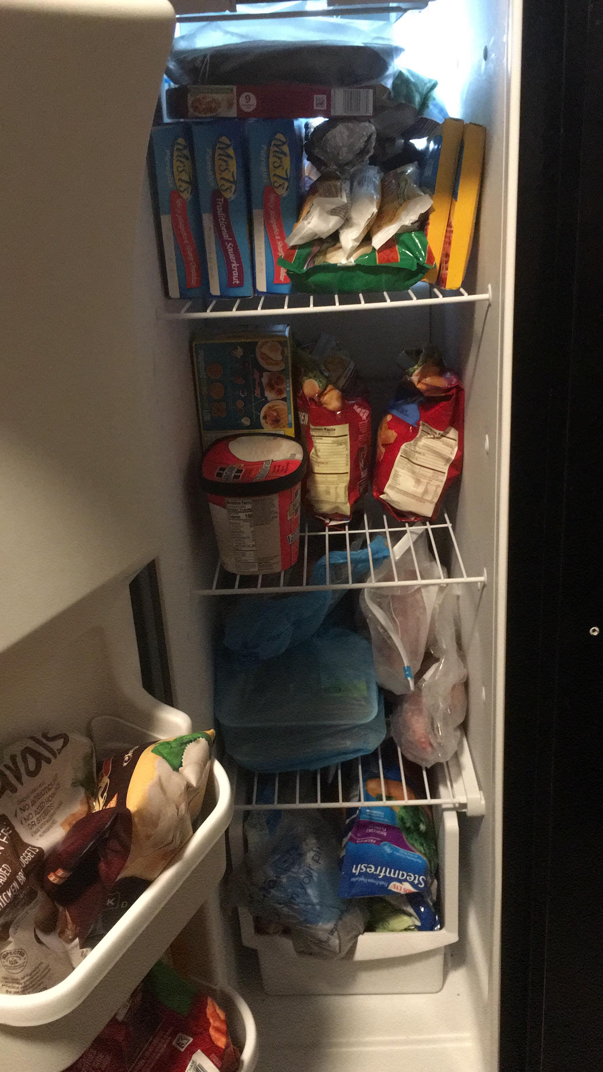 I organized my freezer last night. I was so tired of things falling over when I moved something