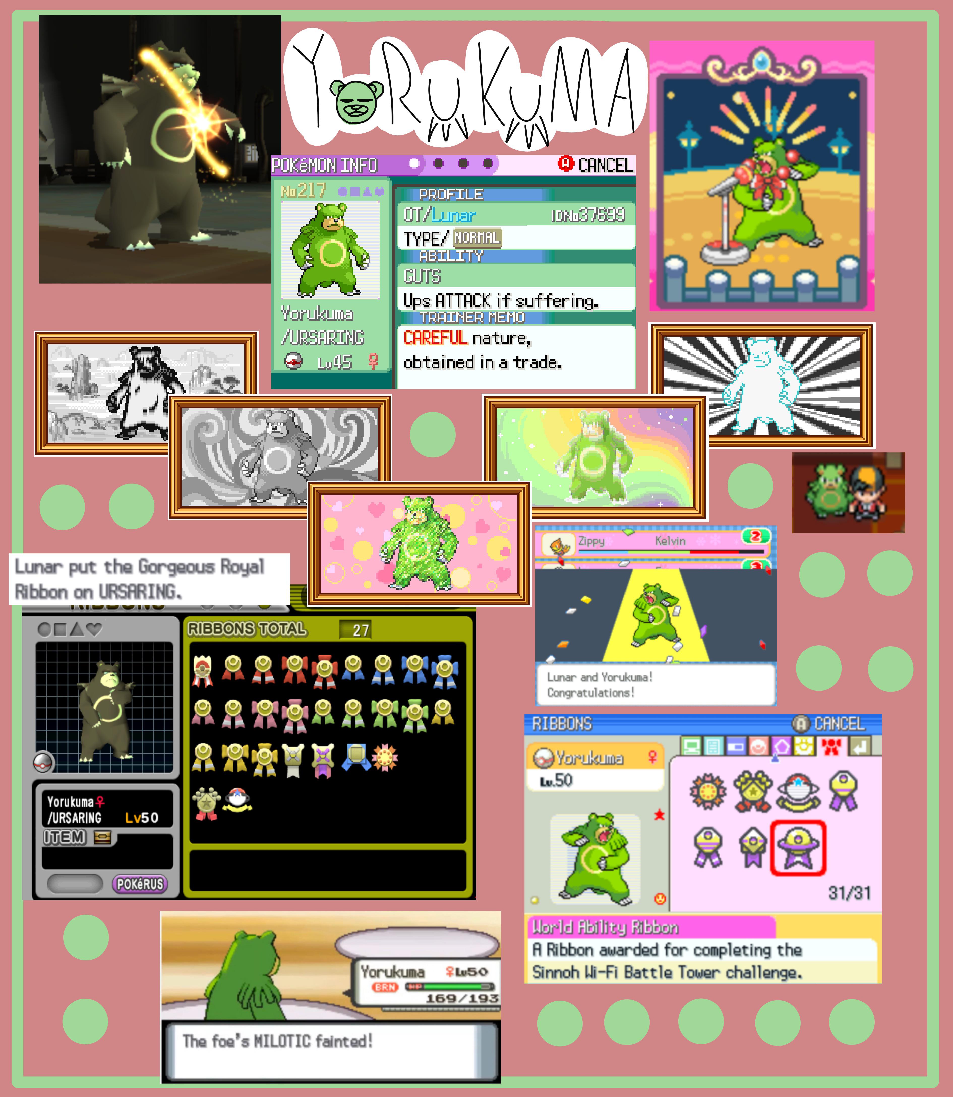 My next Ribbon Master, Yorukuma, going through Hoenn and Sinnoh! r