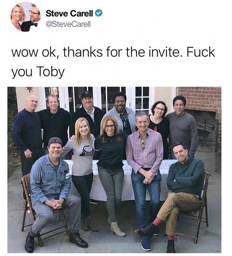 Can't believe that Toby, so damn rude. DunderMifflin
