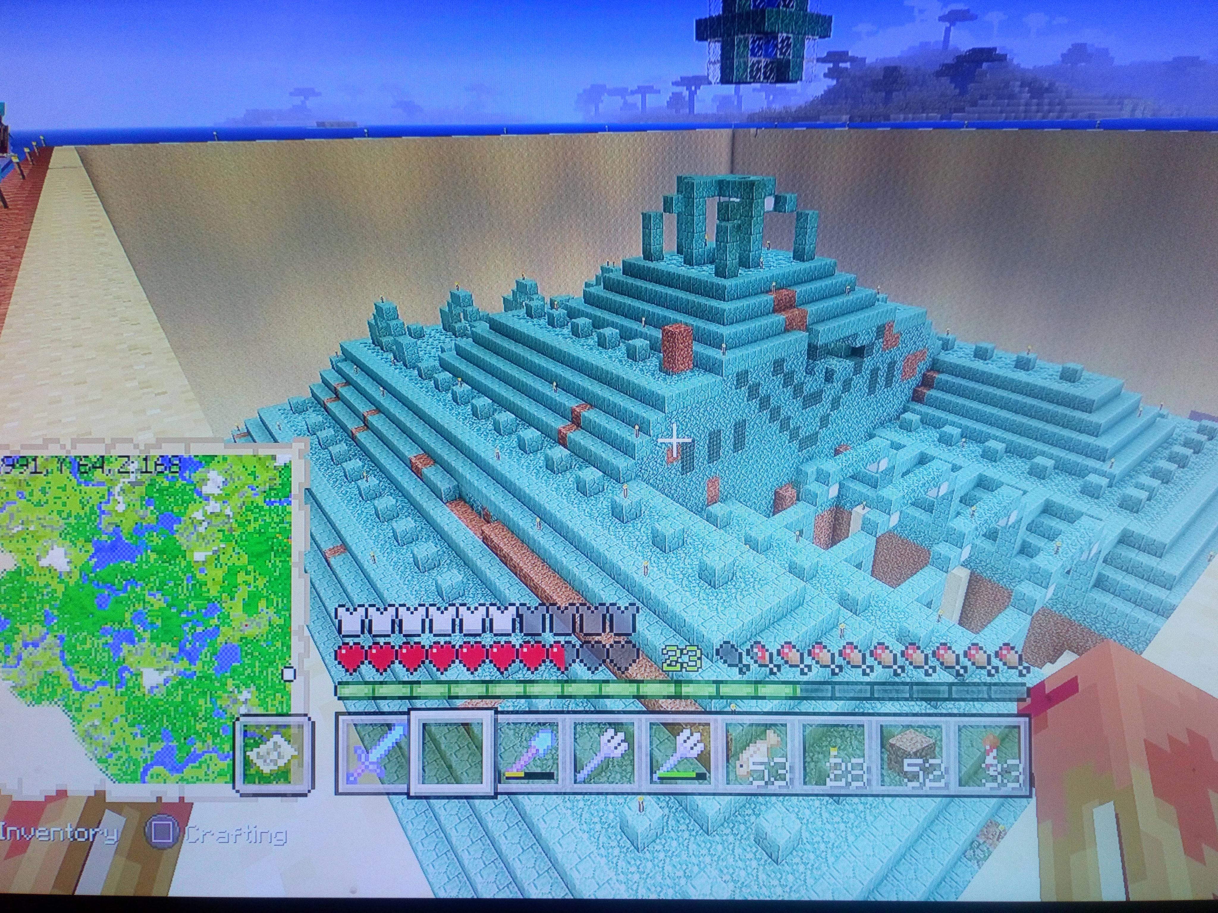 After several days I've finally drained an ocean monument and the water around it. Now onto the