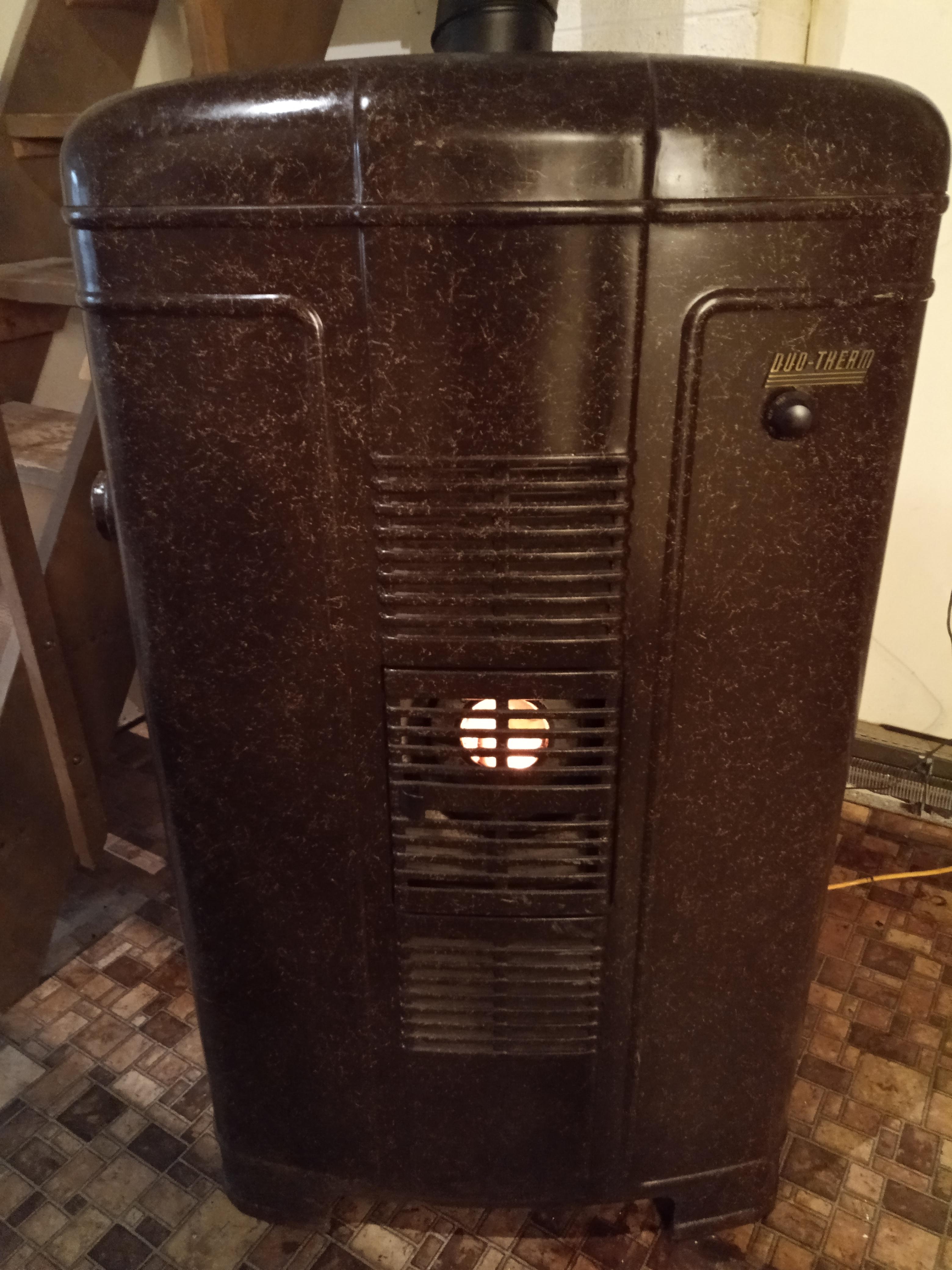 The vintage 1940s furnace I installed in my practice studio. r