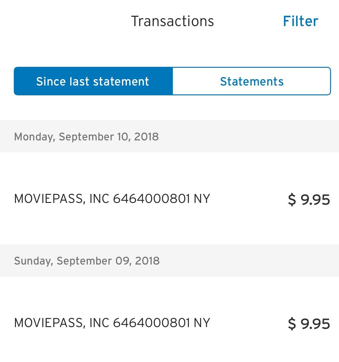 Double charge September r/moviepass
