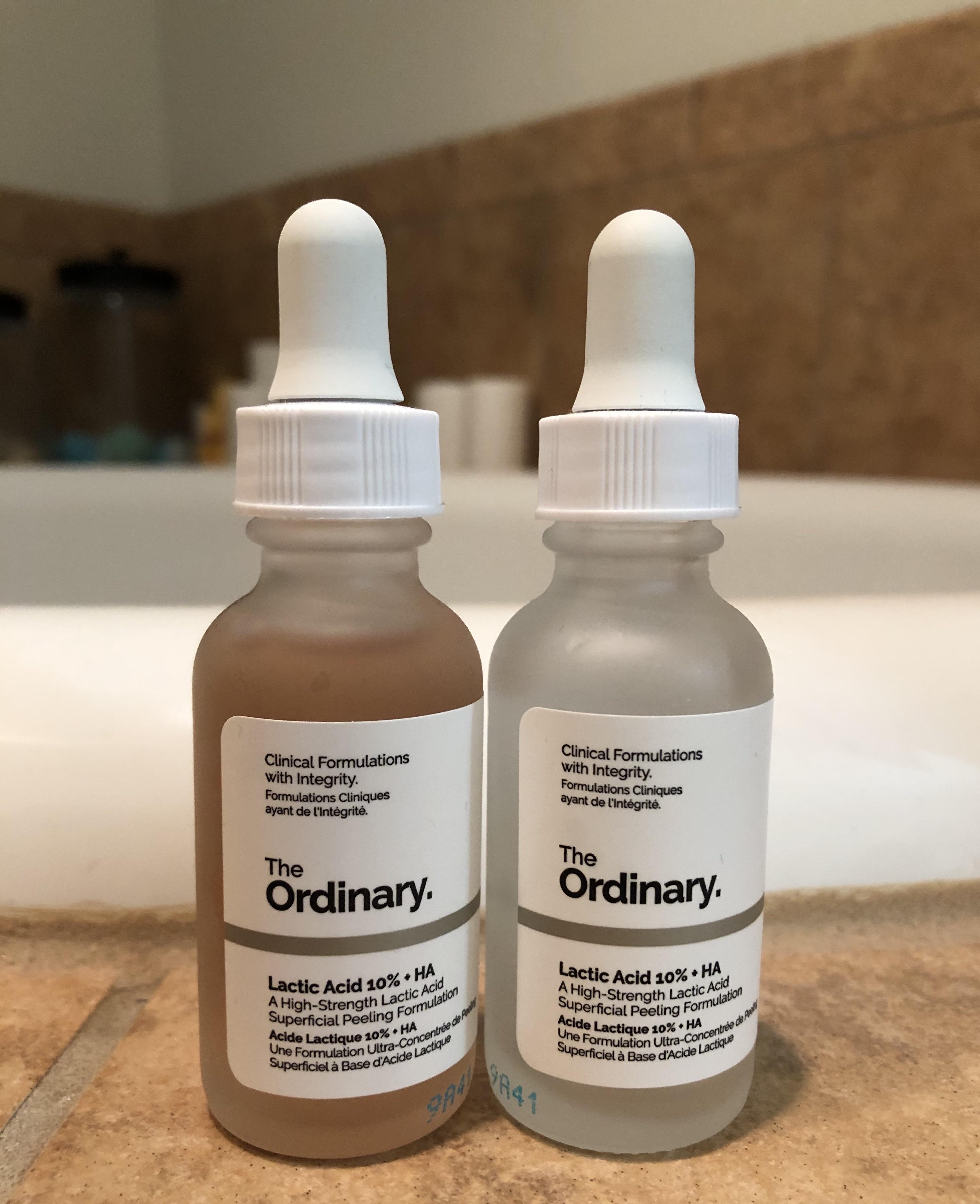 The best chemical exfoliant. The replacement (left). The empty (right