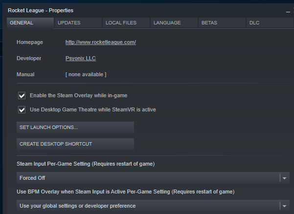 Controller Fix set steam input to Forced Off RocketLeague