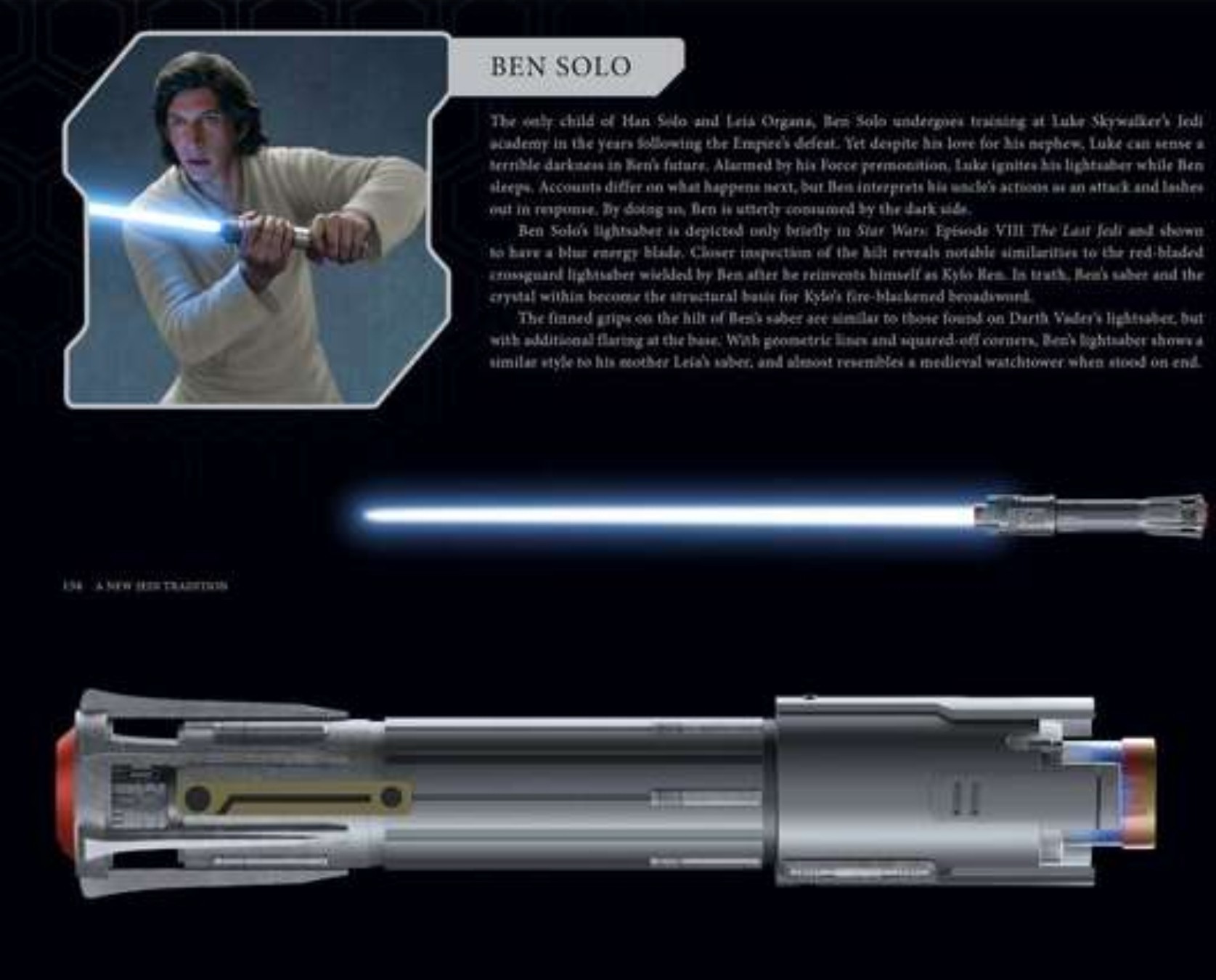 Ben Solo's Jedi lightsaber as shown in the canon reference book The Lightsaber Collection r