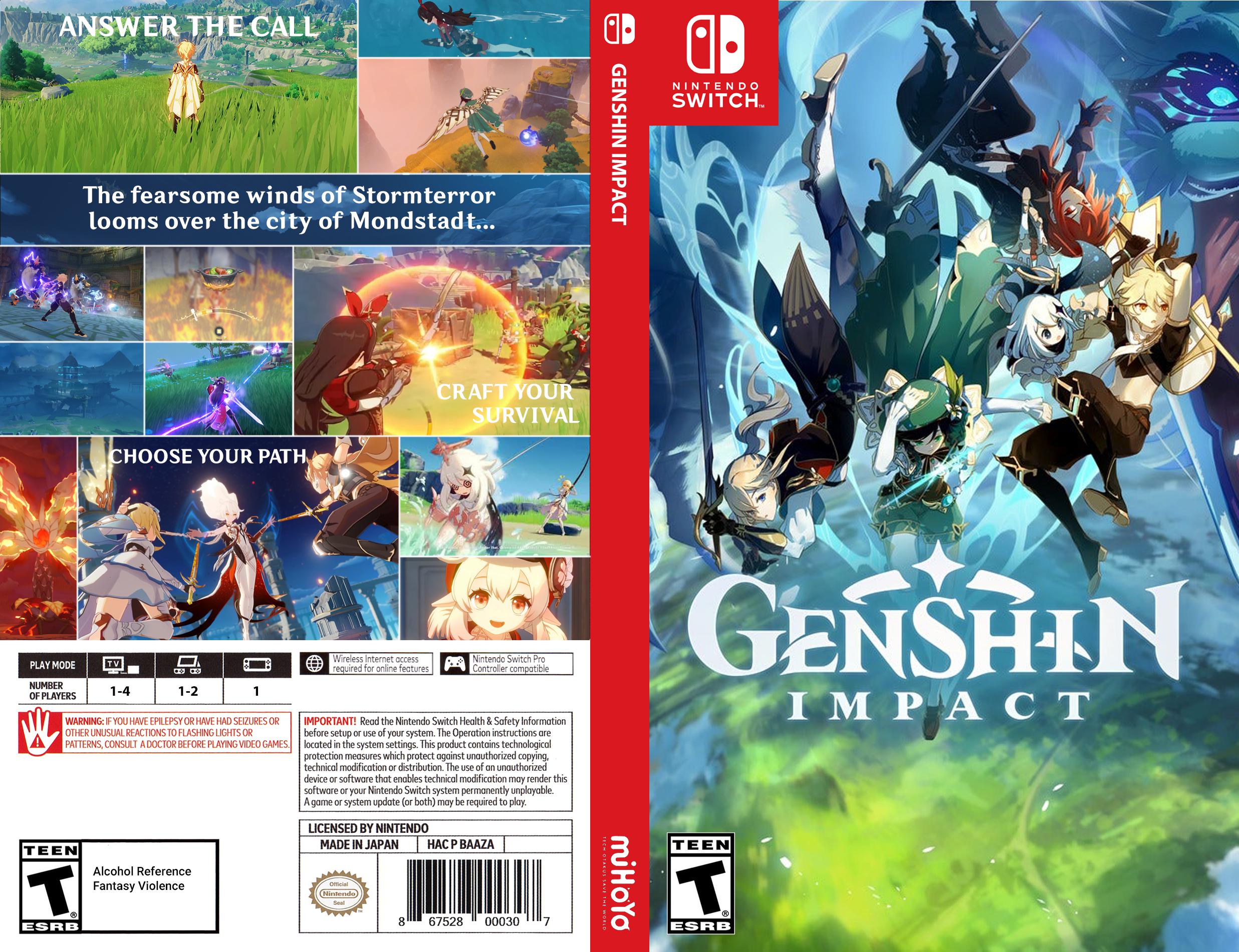Genshin Impact Nintendo Switch cover art (not official) r/Genshin_Impact