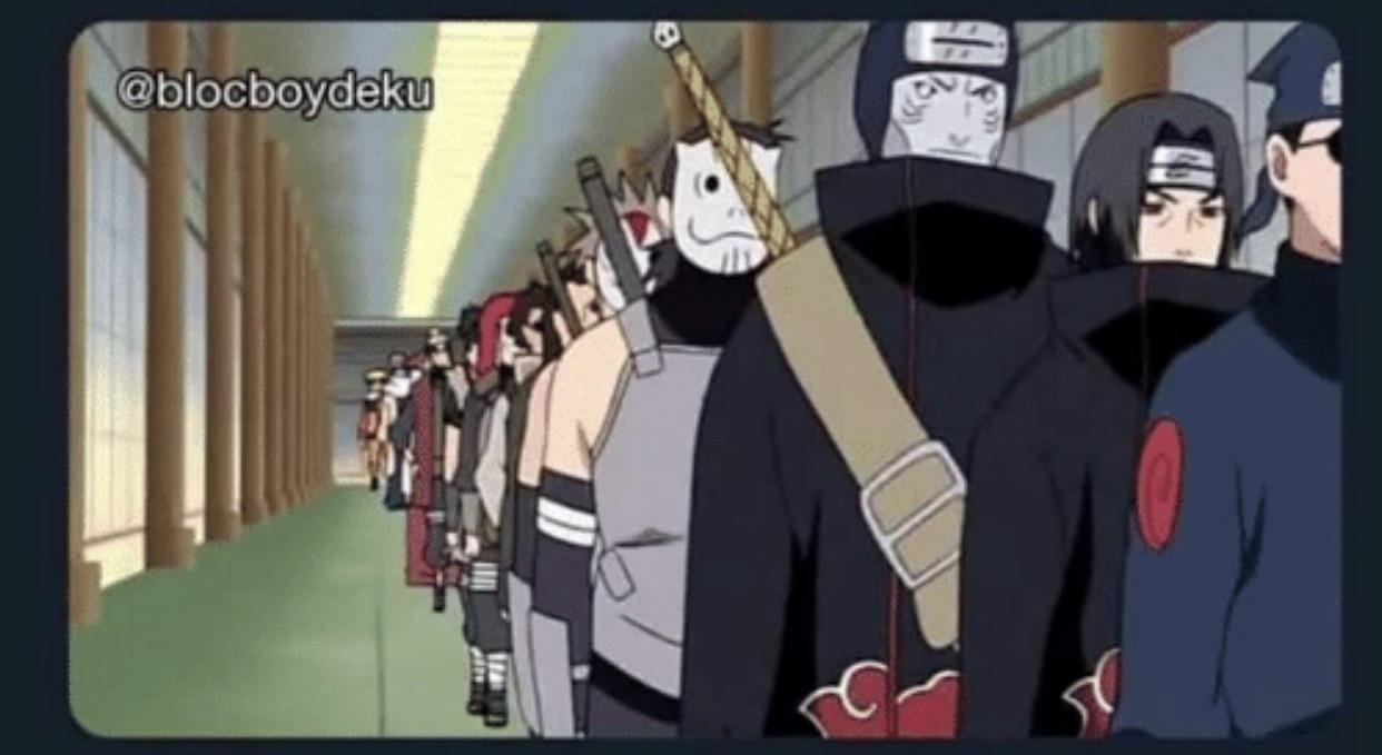 Sasuke “what’s going on?” “This is the line to choke you.” Sasuke “Is