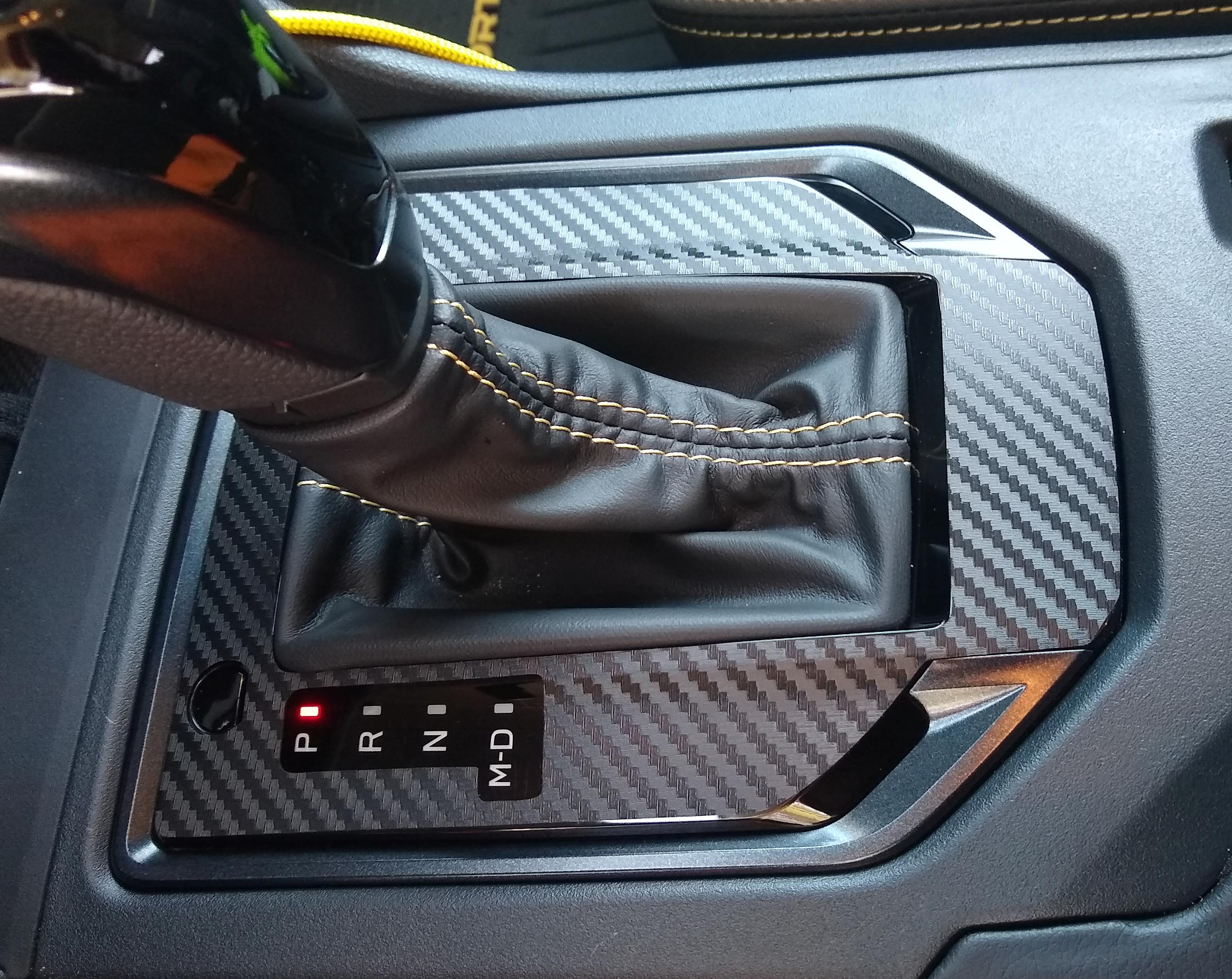 Installed a Carbon Fiber Shifter Trim Vinyl Overlay today. r/Crosstrek