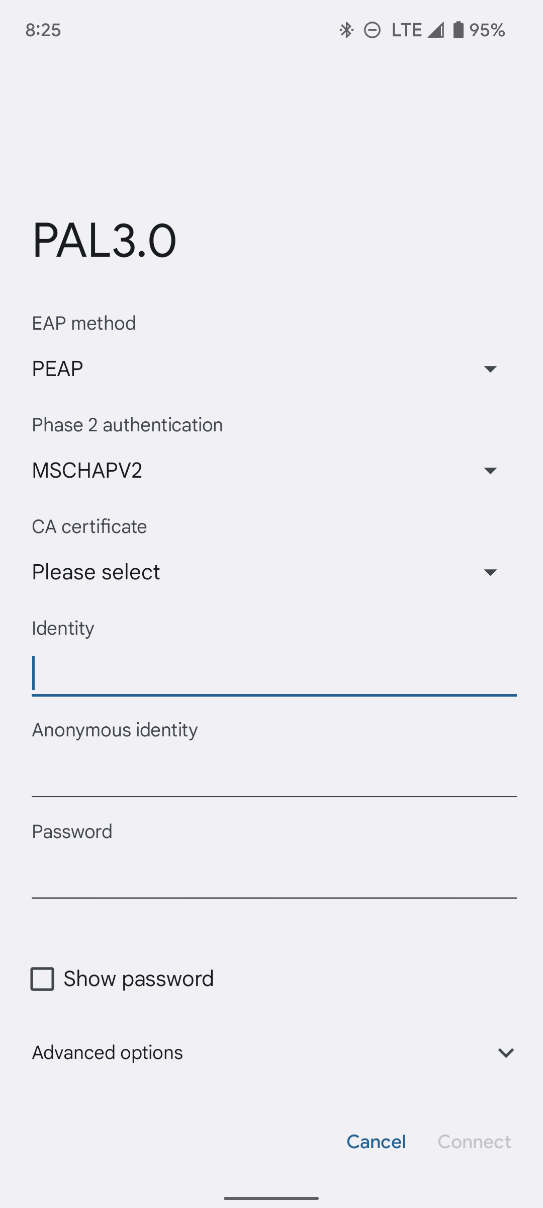 How do I connect to the wifi with my android? I click on Pal 3.0 and it