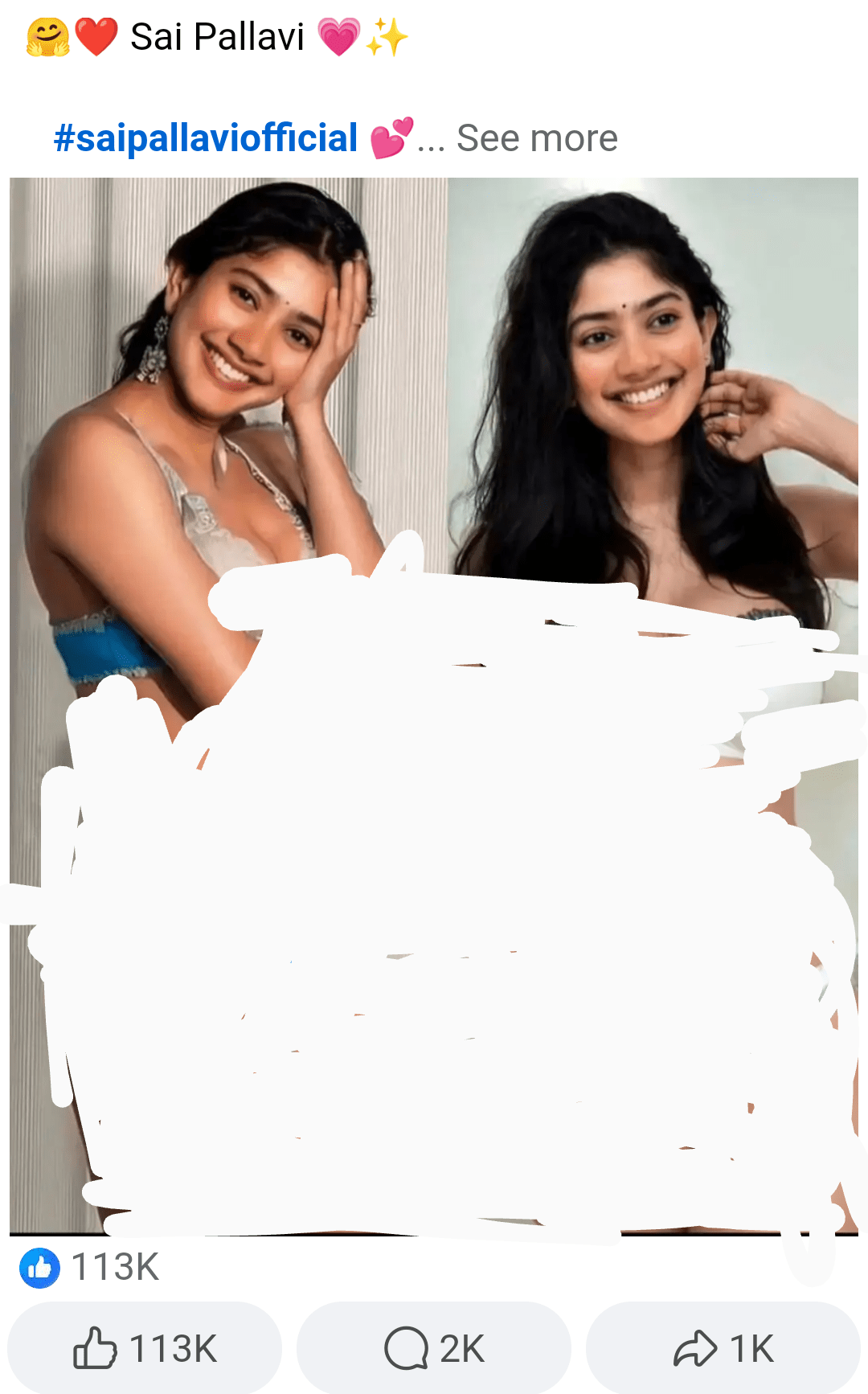AI Morphed Pics of Sai Pallavi goes Super Viral on FB. what’s scarier