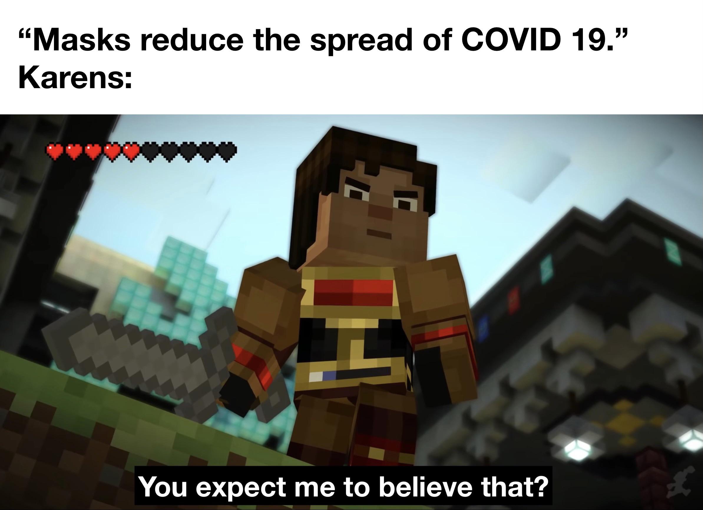 Here, have a Minecraft story mode meme. memes