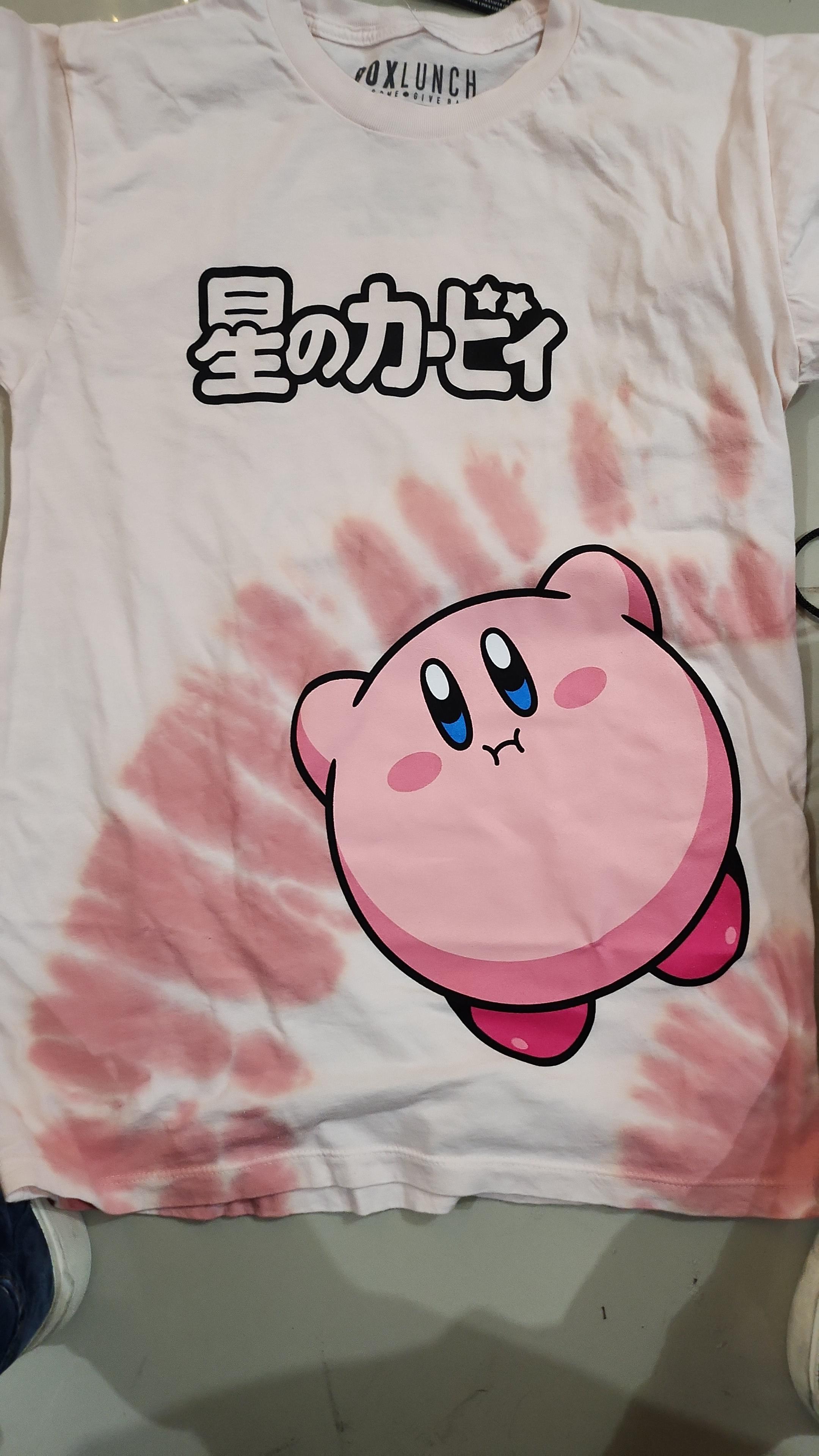 [Japanese > Any] my daughter's Kirby shirt. We figured out star and