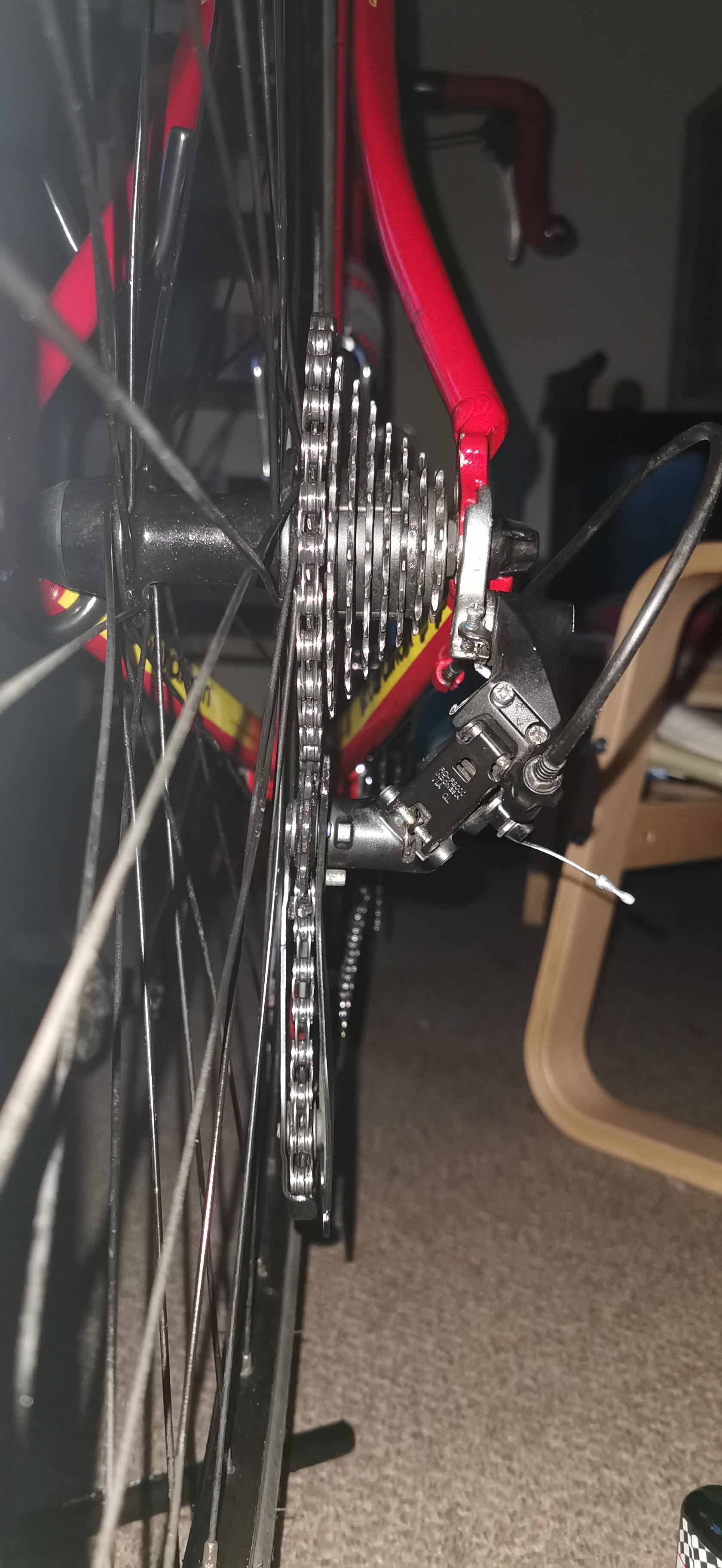 Rear derailleur hitting / getting caught in spokes I've tried