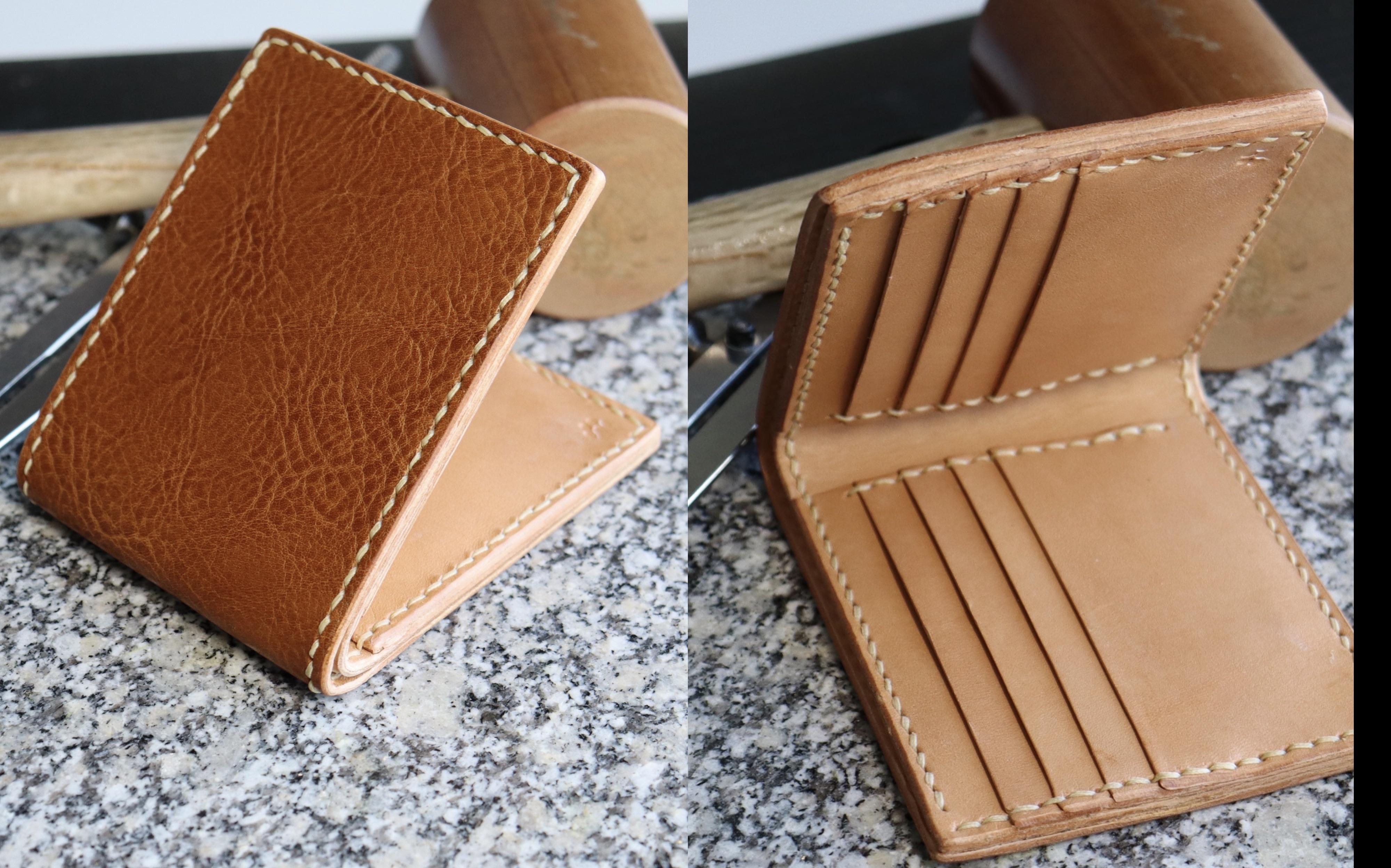 8 card bifold wallet with natural edges r/Leathercraft