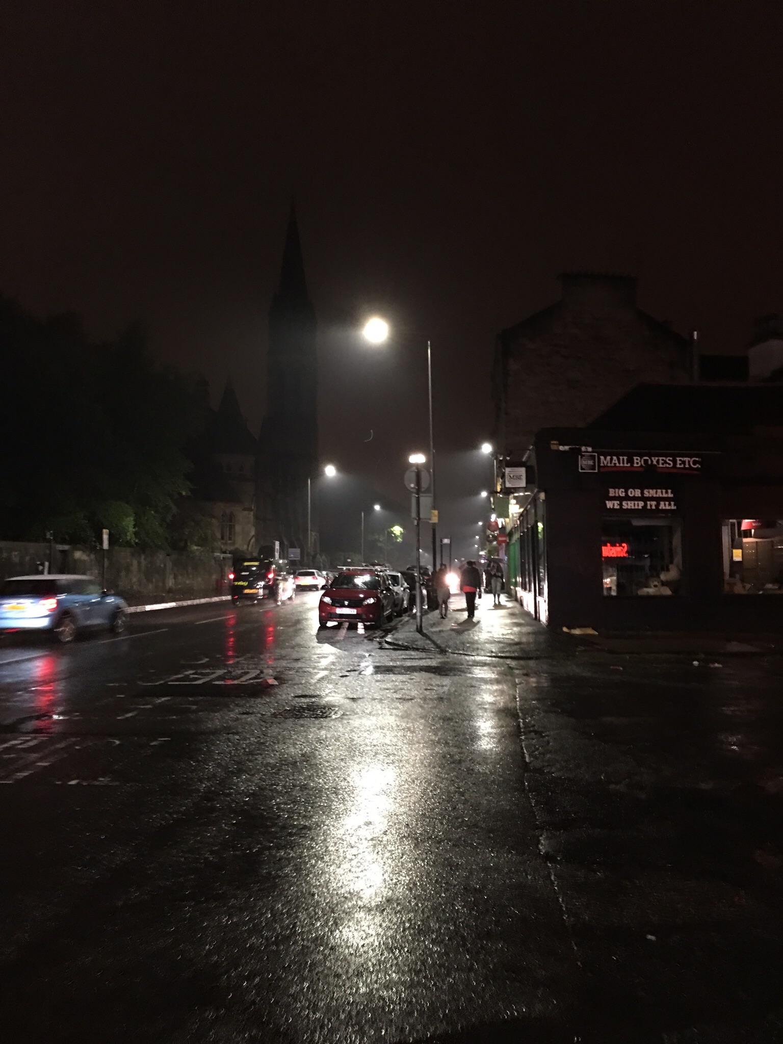 Darkness and Rain. October in Glasgow, Scotland. r/raining