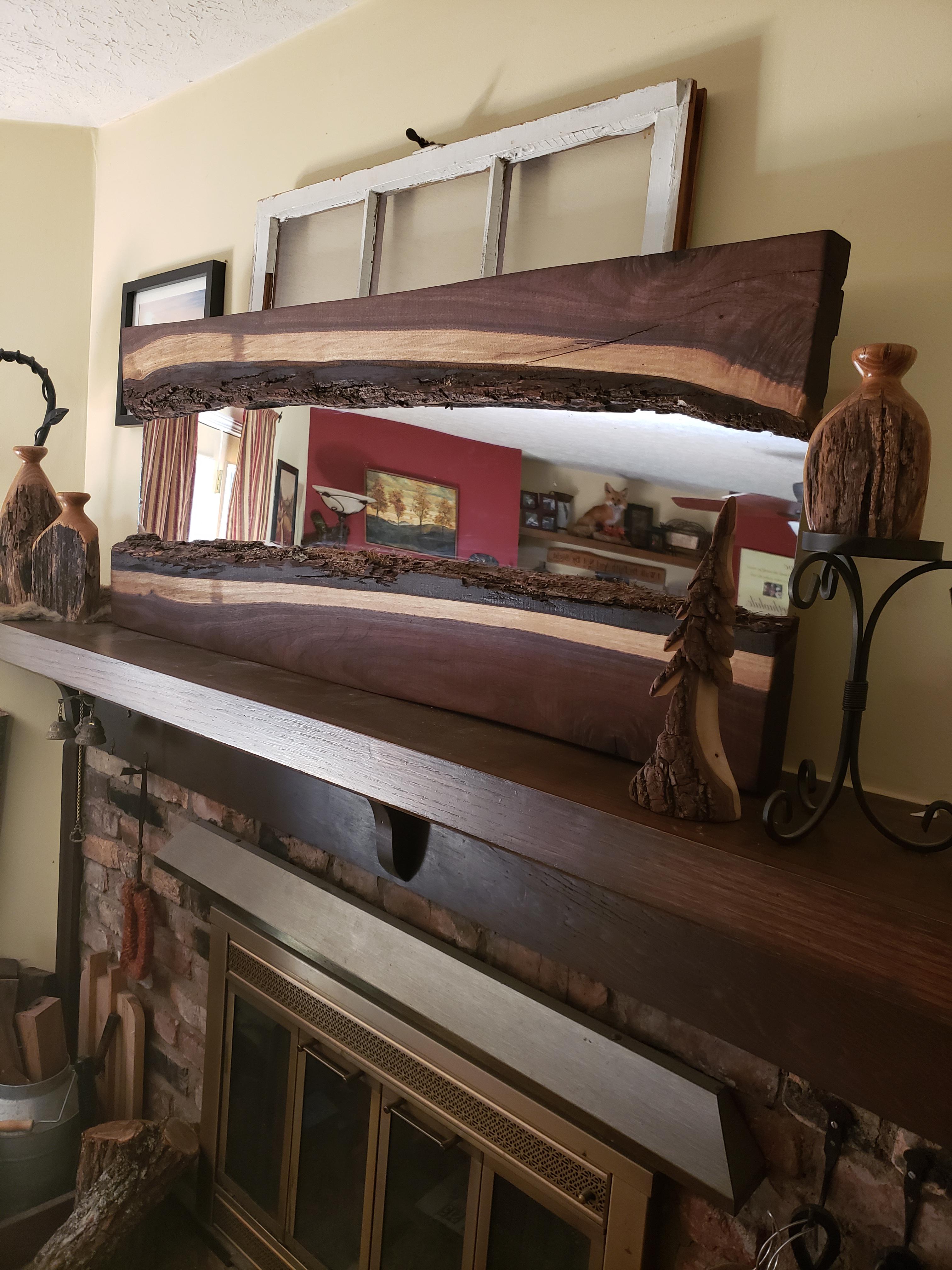 Black walnut live edge mirror! r/woodworking