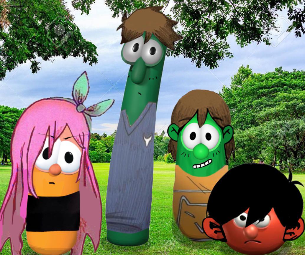 Omori characters as veggie tales aka the reason I wont get into the