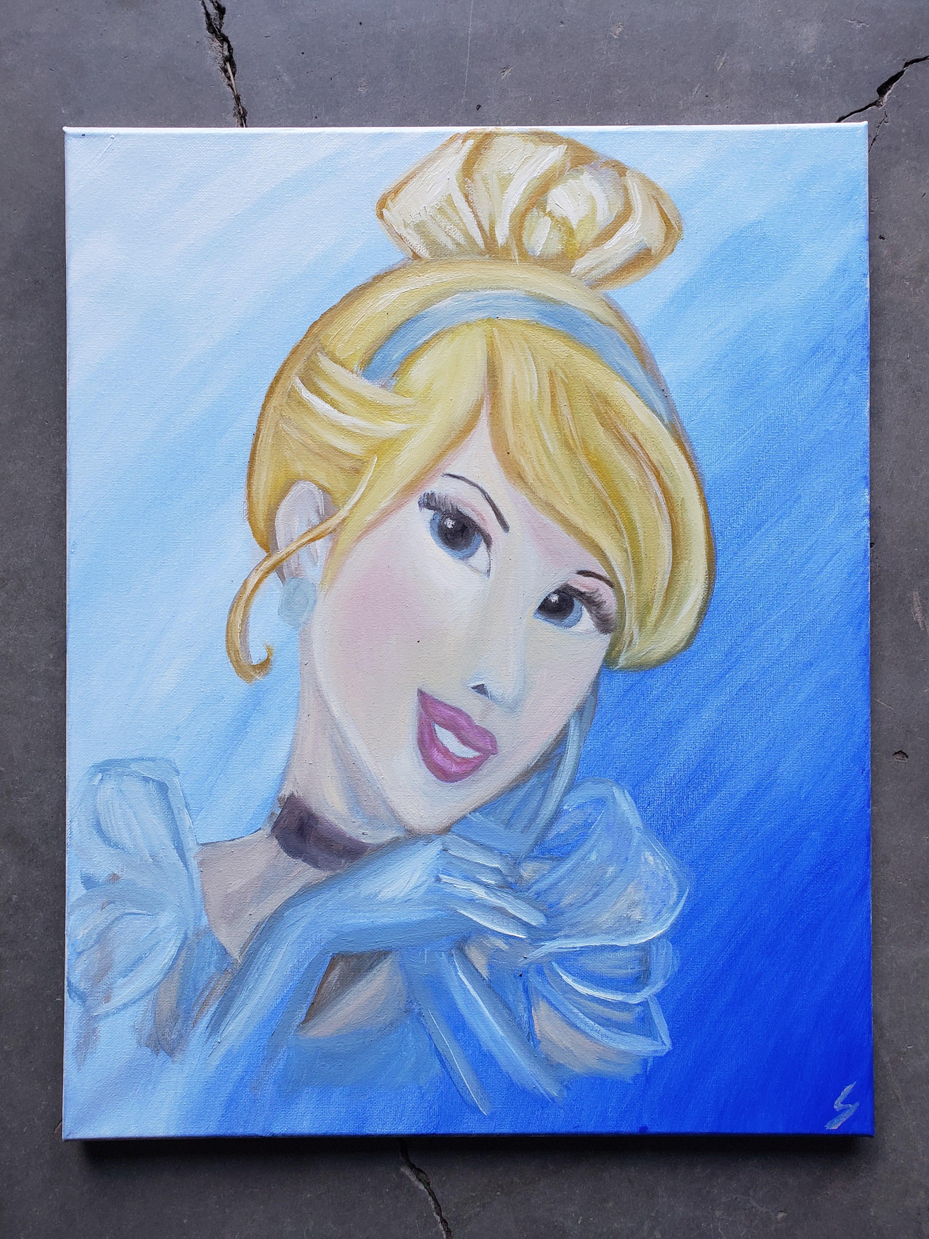 Cinderella, 16"x20", oil on canvas, Me, 2019 r/disney