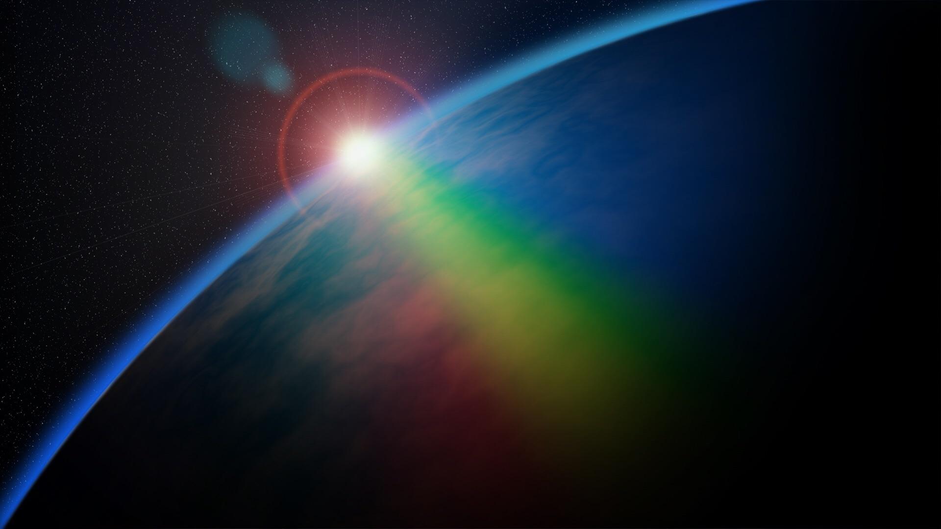 Rainbow in Space r/spaceporn