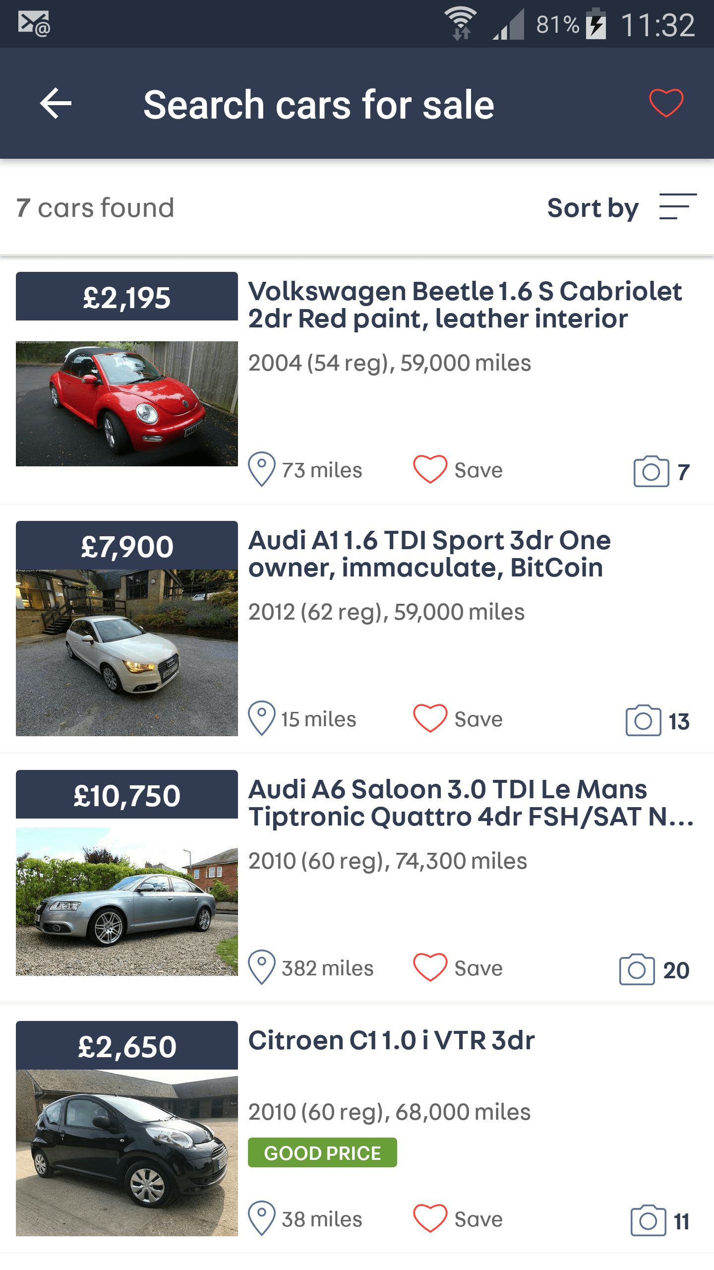 7 used cars for sale on Autotrader UK where sellers accept BTC r/btc